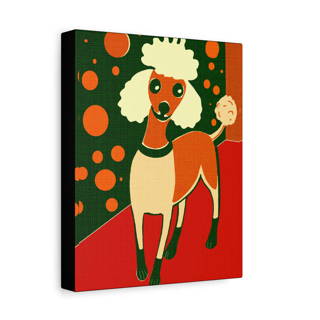 Midwest Modern Silly Poodle Print - Matte Canvas, Stretched, 1.25"