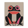 Midwest Modern Retro Pink and Black Frog Art Print - Matte Canvas, Stretched, 1.25"