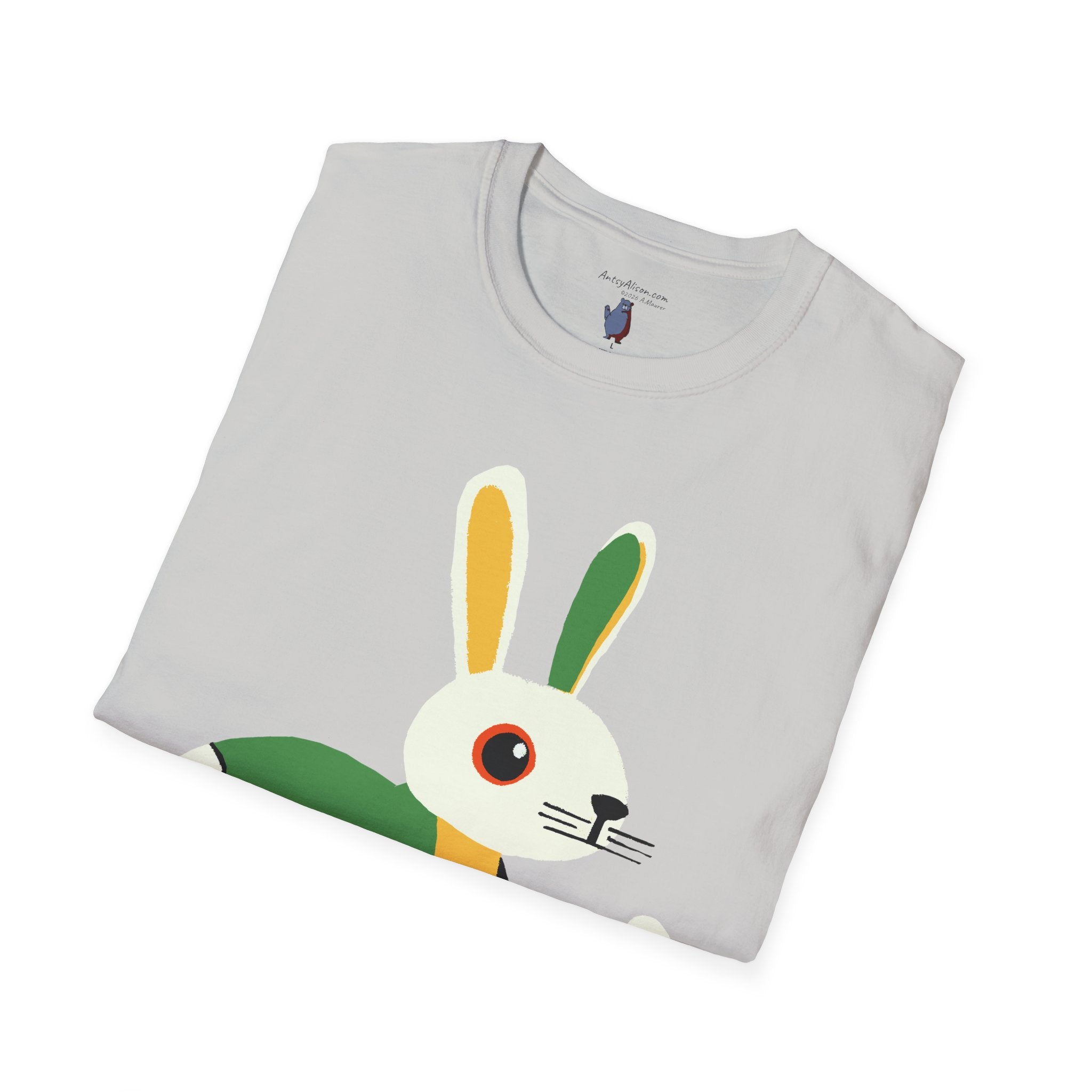 Midwest Modern Run Rabbit Run #1 - 100% Cotton Graphic Tee - animal lovers, rabbit, bunny, easter, spring
