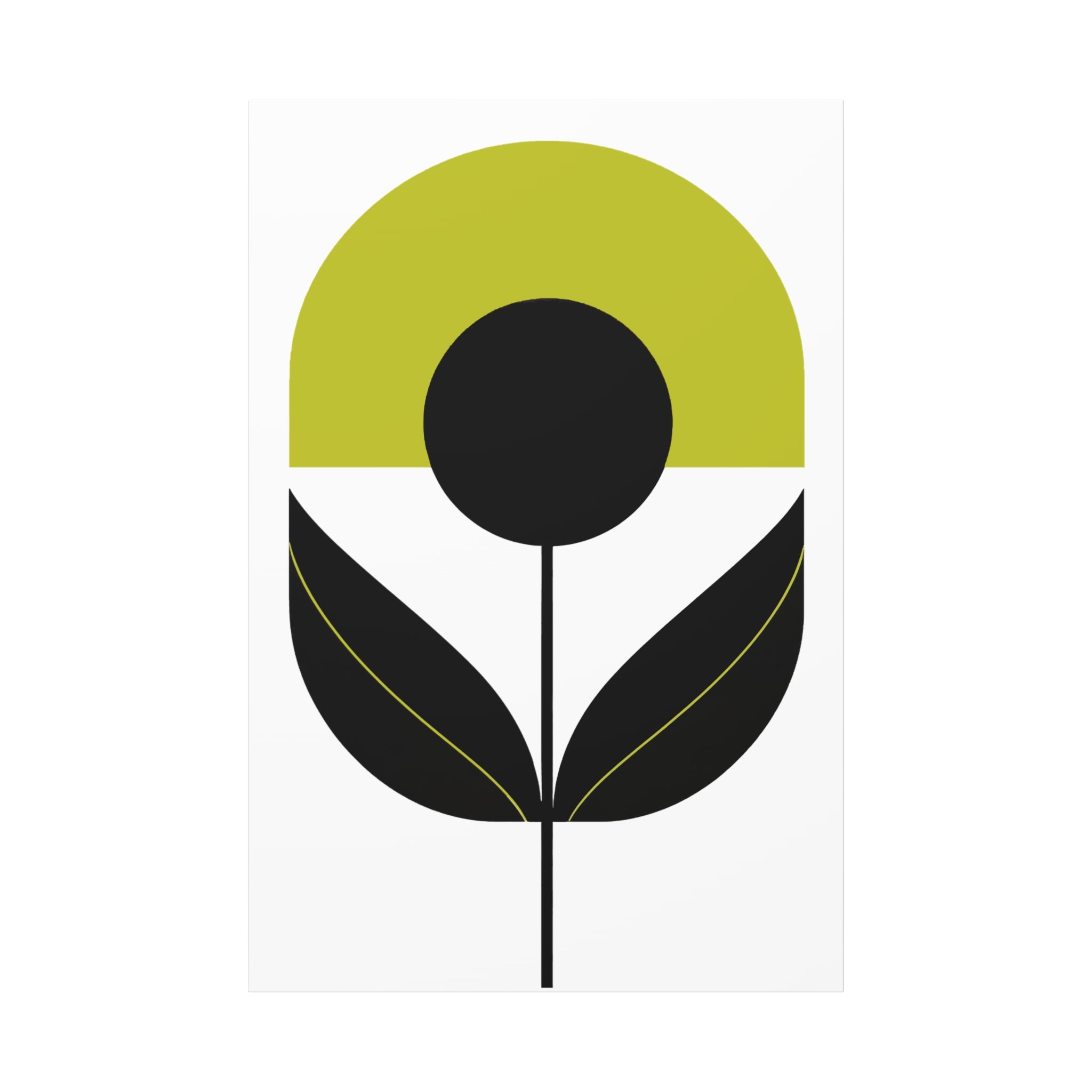 Mossy Green Mod Flower - Matte Canvas, Stretched, 1.25"