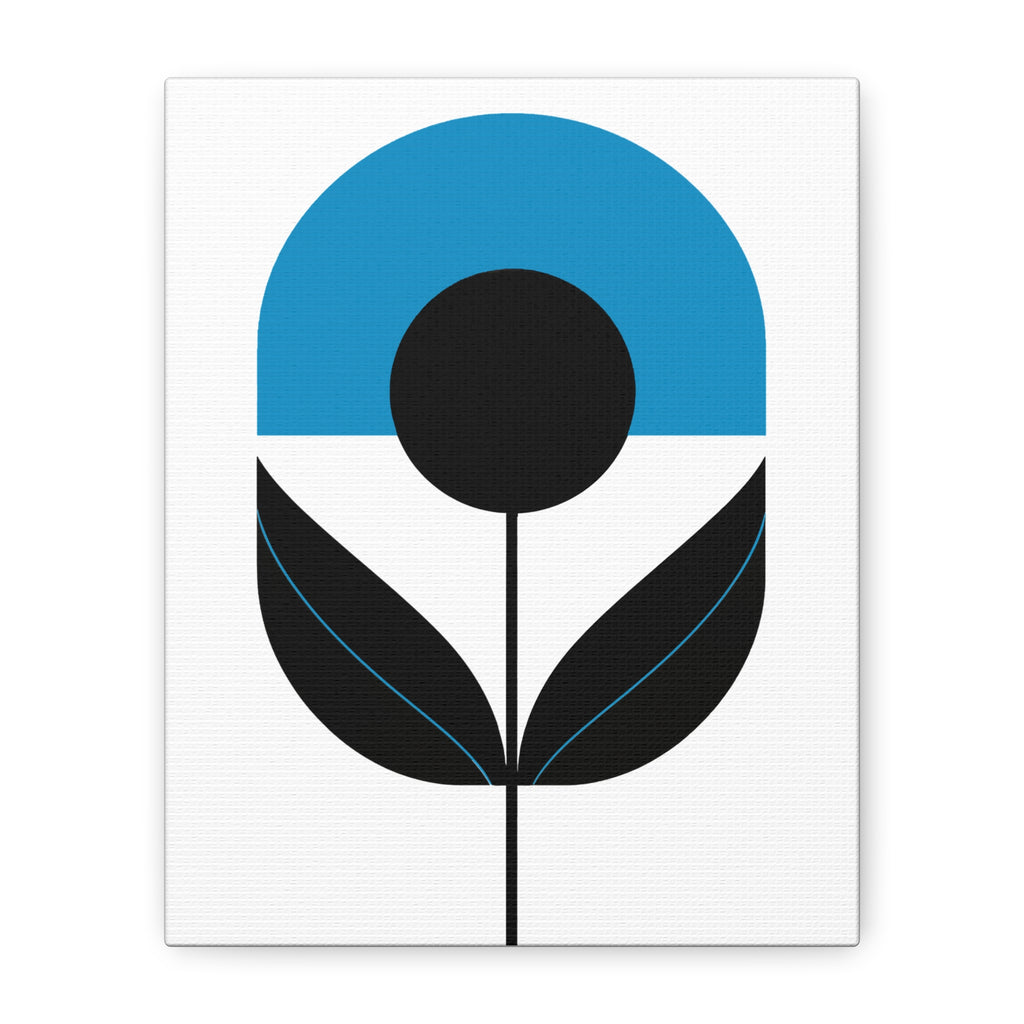 Cornflower Blue Mod Flower - Matte Canvas, Stretched, 1.25"