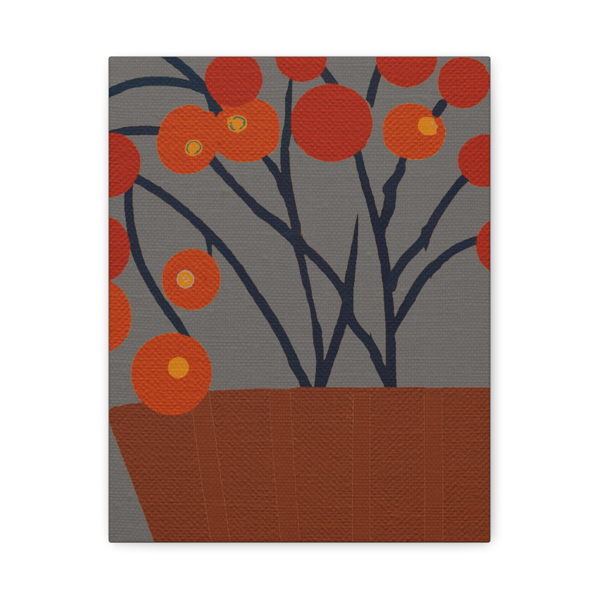 Midwest Modern Abstract Berries In Place Print - Matte Canvas, Stretched, 1.25" -  home decor, wall art, nature, berries, spring