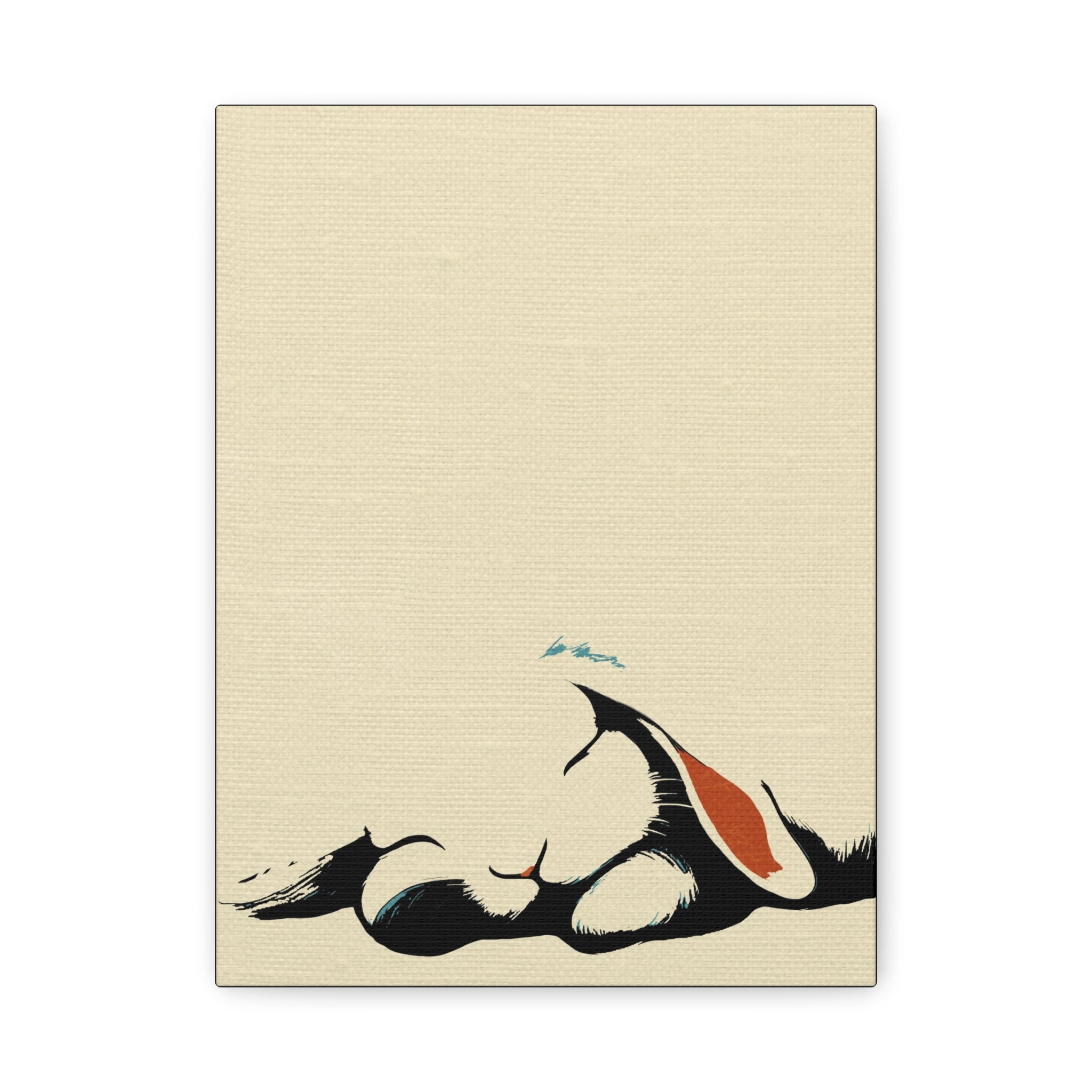 Midwest Modern Sleeping Bunny Rabbit Print - Matte Canvas, Stretched, 1.25" -  home decor, wall art, nature, bunny, rabbit, nap, sleep