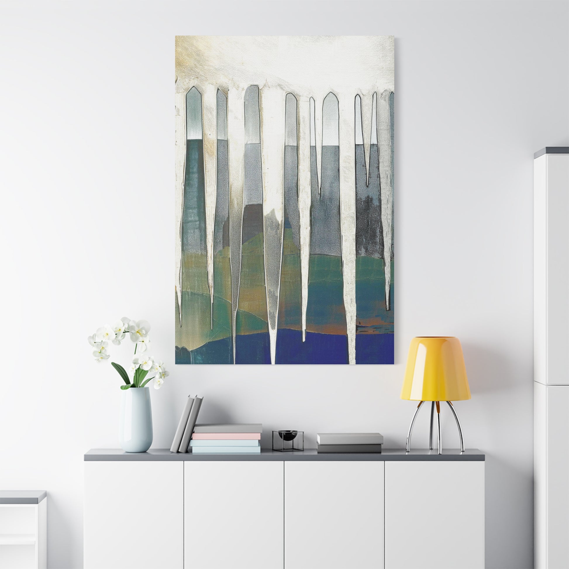 Modern Abstract Icicles - Matte Canvas, Stretched, 1.25"