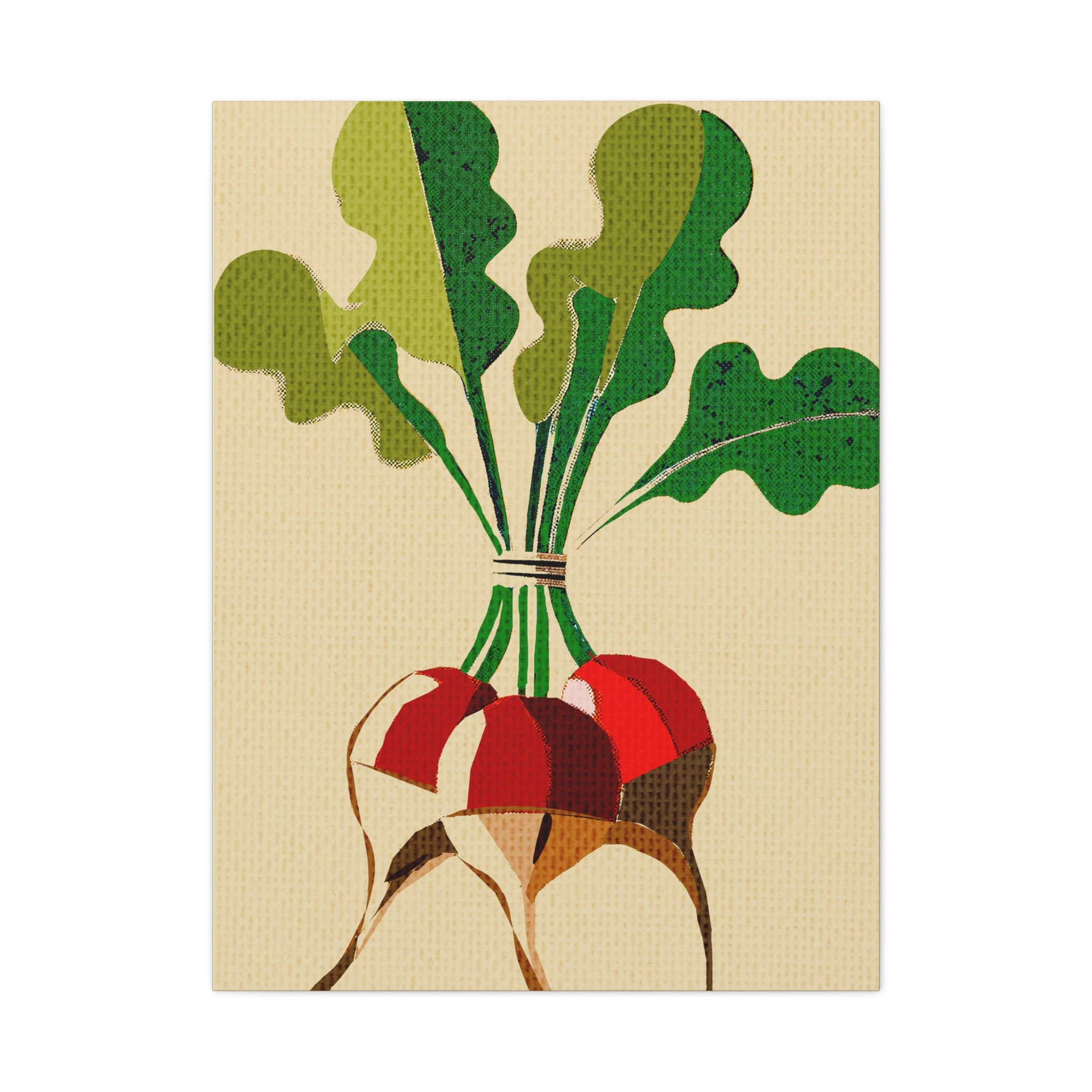 Vibrant Modern Bundle of Red Radish Art Print - Matte Canvas, Stretched, 1.25"