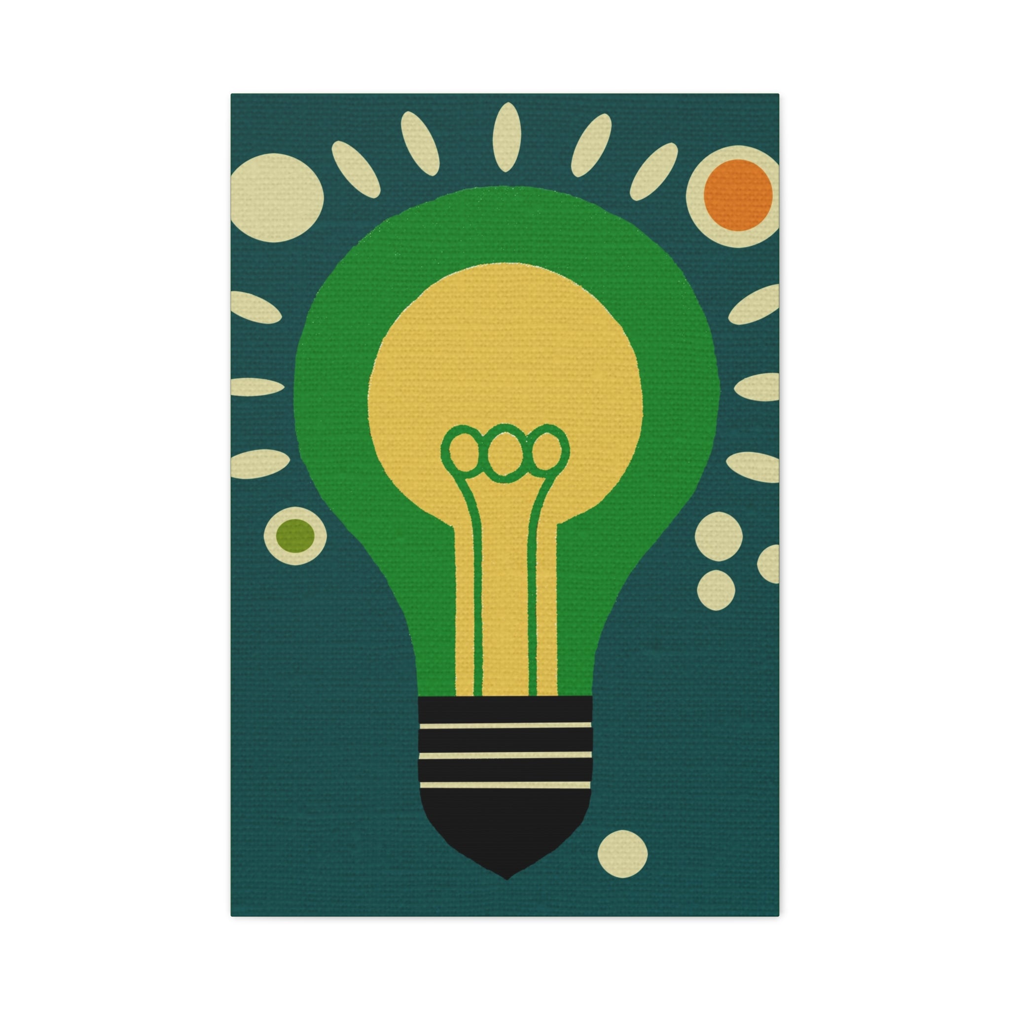 Midwest Modern Abstract Pop Art Style Idea Lightbulb Art - Matte Canvas, Stretched, 1.25" -  home decor, wall art, pop, lightbulb, ideas