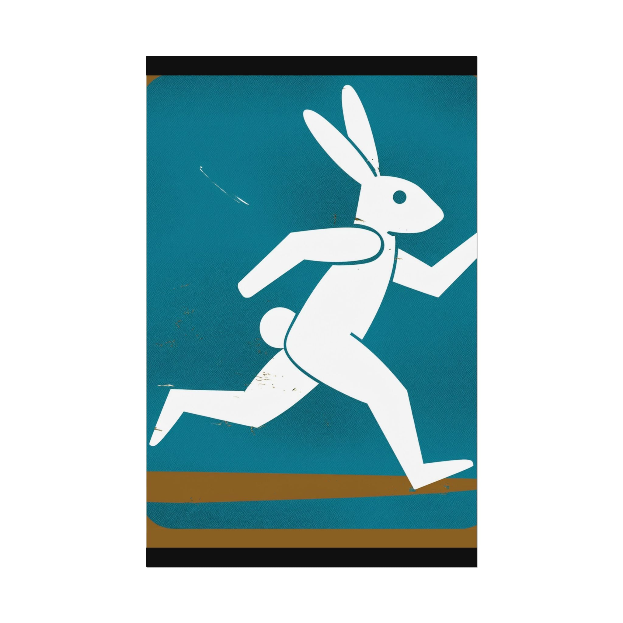 Running Rabbit #4, Rolled Poster -  animal lovers, spring, summer, easter, rabbit, bunny