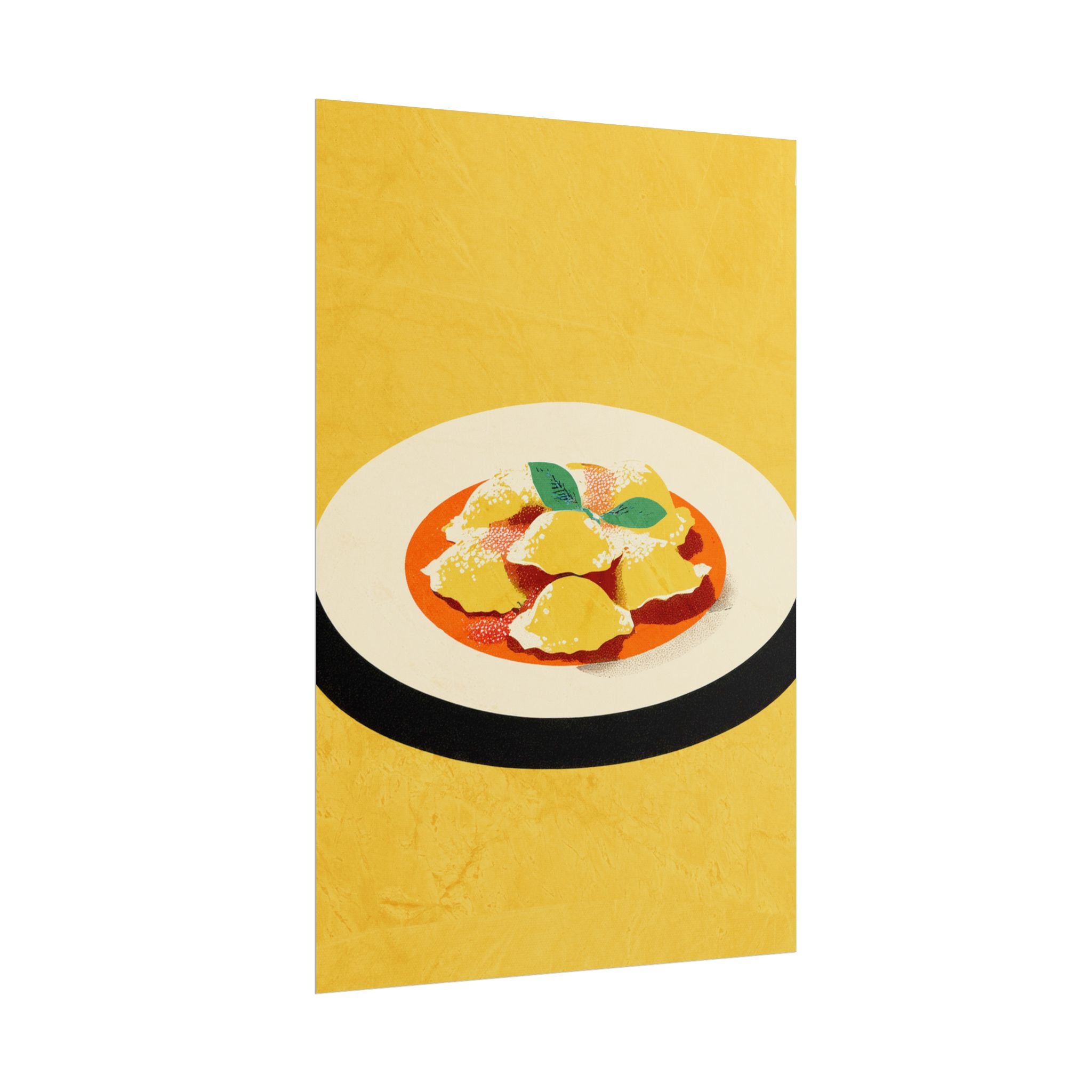 Comfort Food Pop Art Print-Ravioli Pasta Rolled Poster