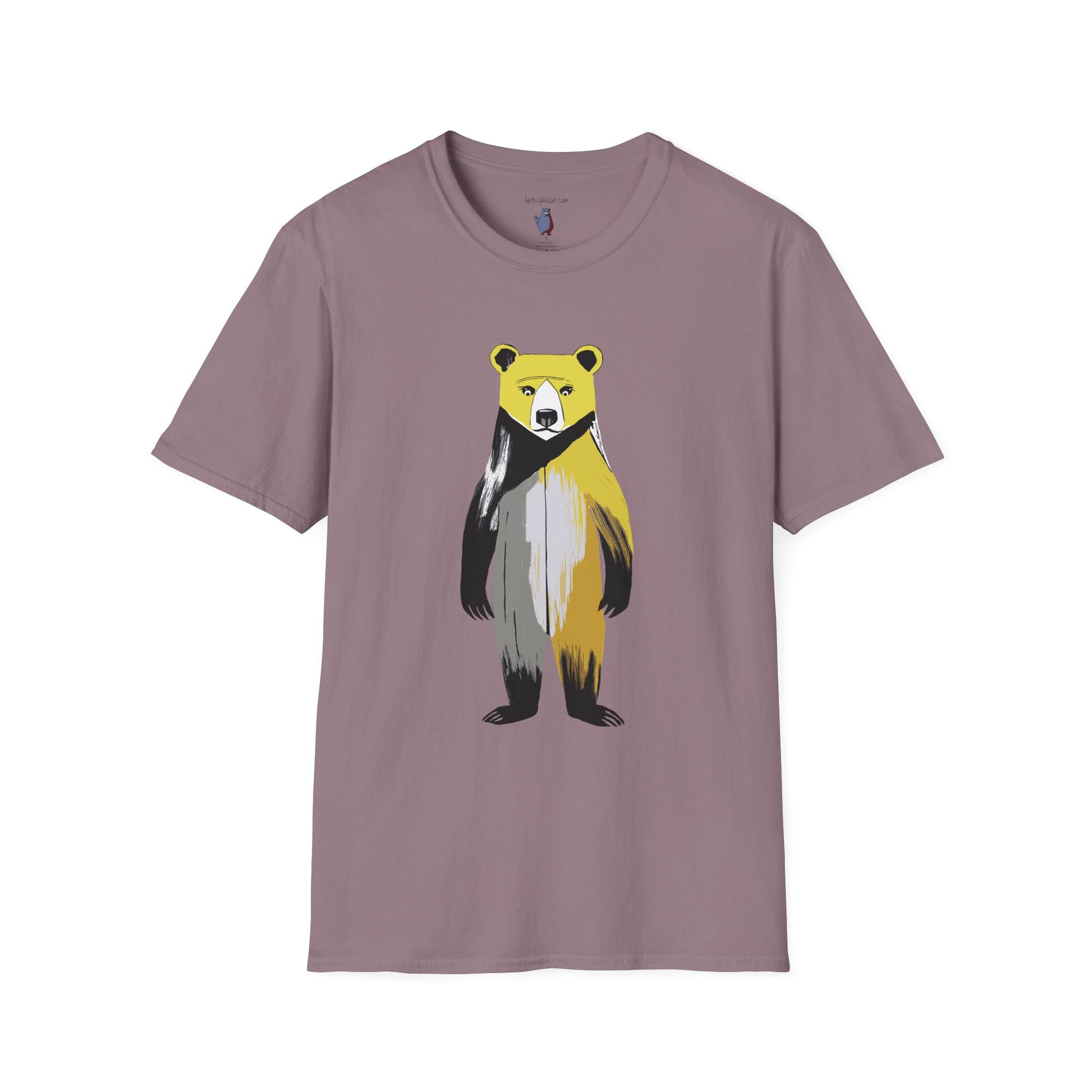 The Painted Black Bear Graphic Art Tee - 100% Cotton T-Shirt