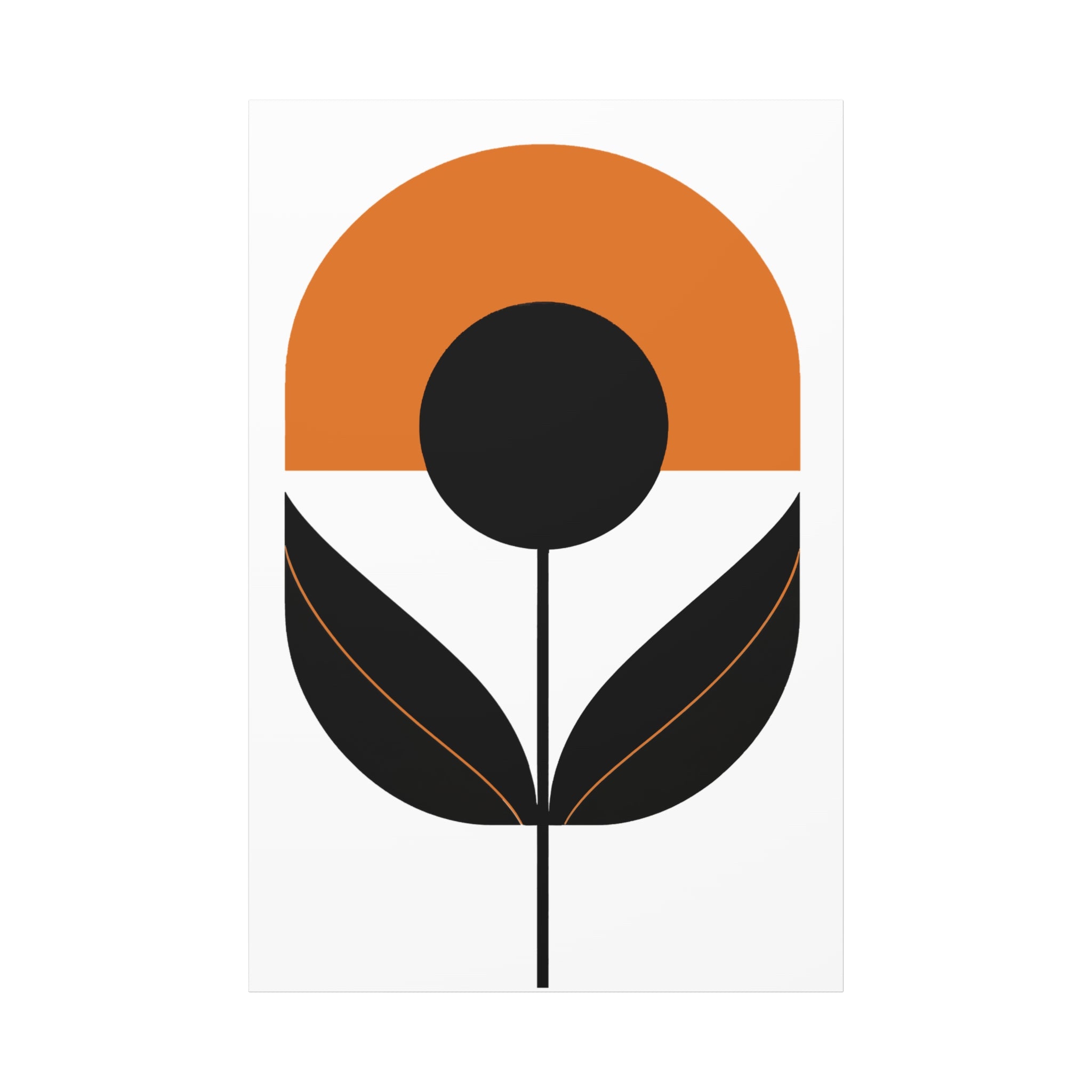 Orange Sorbet Mod Flower - Matte Canvas, Stretched, 1.25"
