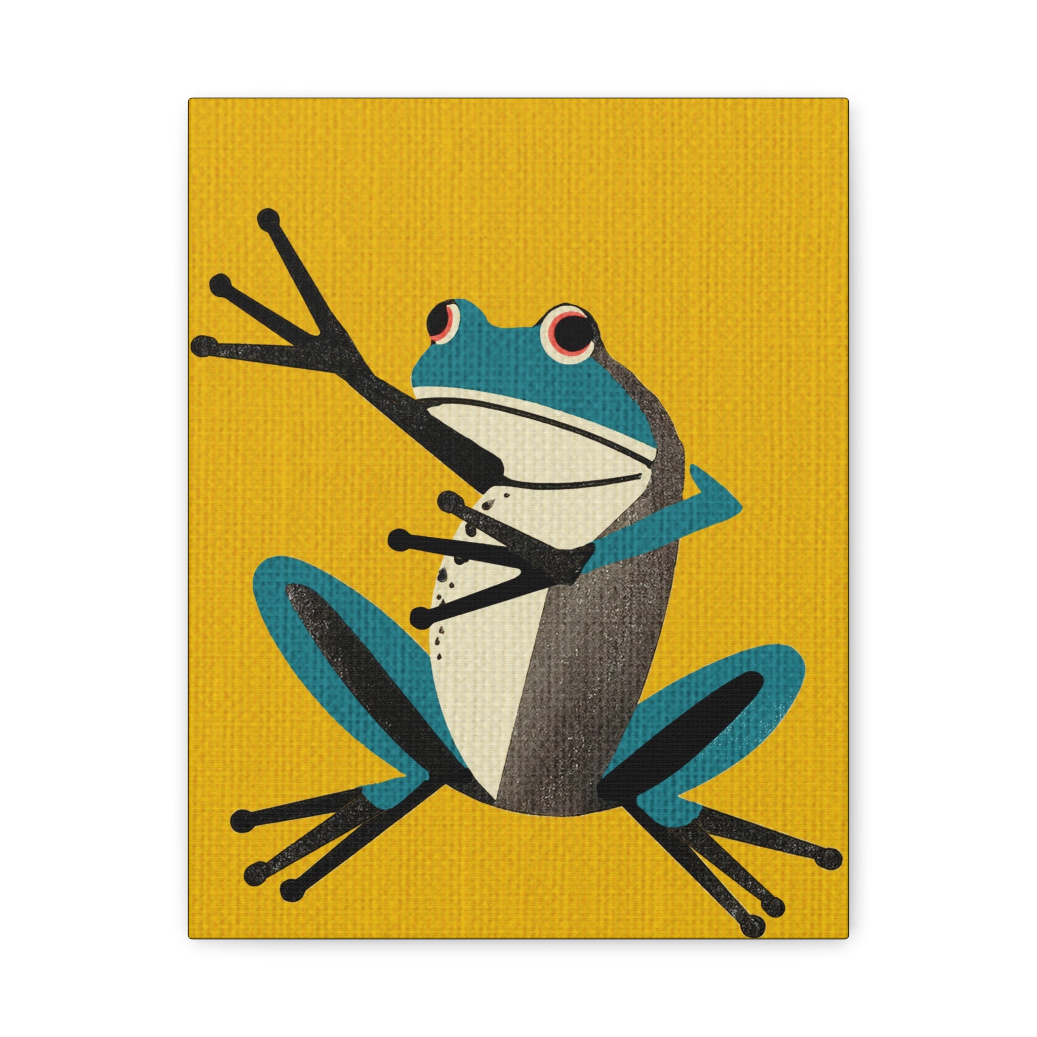 Turquoise Pop Style Frog - Matte Canvas, Stretched, 1.25"