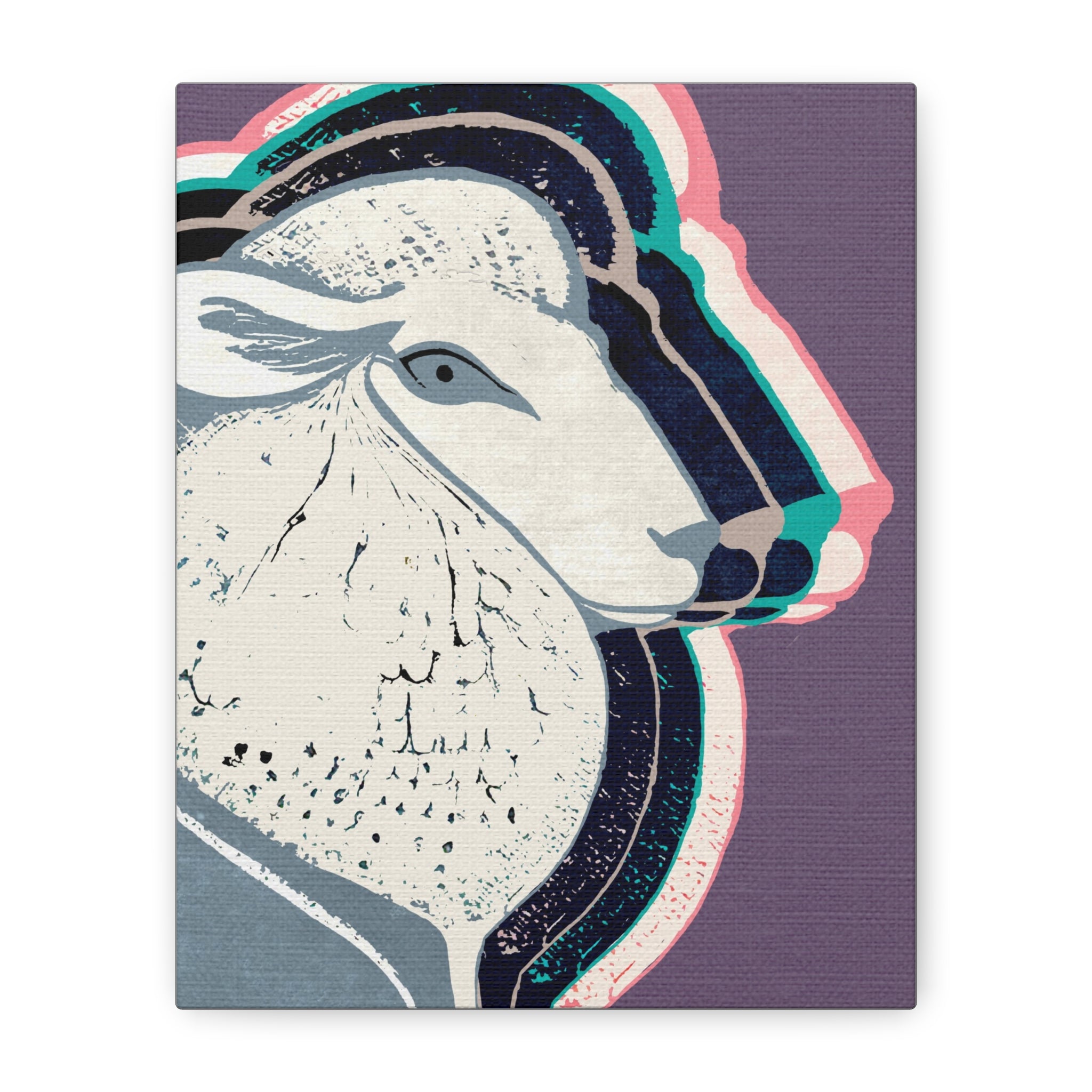 Midwest Modern Abstract Springtime Sheep Print - Matte Canvas, Stretched, 1.25" -  home decor, wall art, nature, animal lovers, sheep, spring