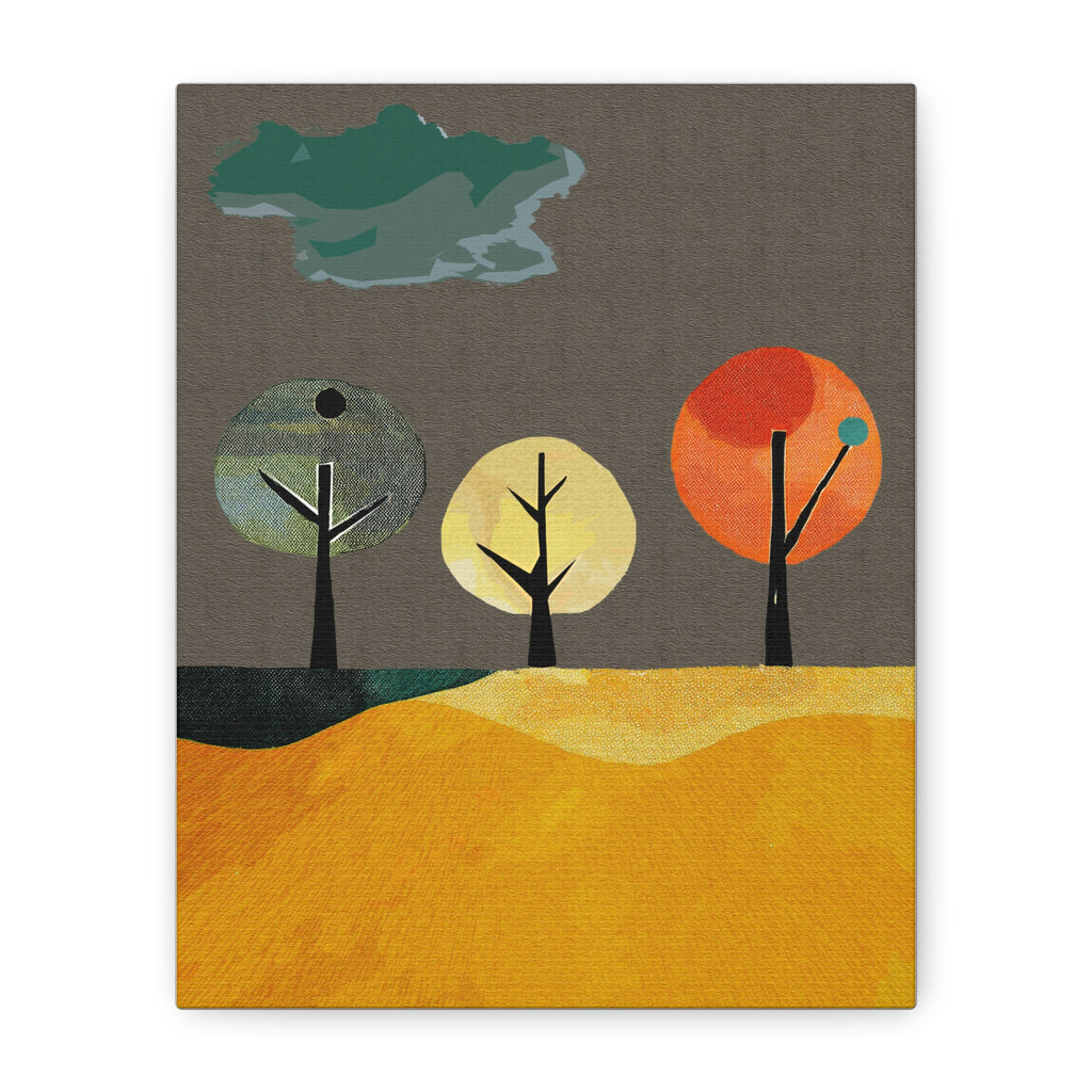 Three Trees Modern Landscape - Matte Canvas, Stretched, 1.25"