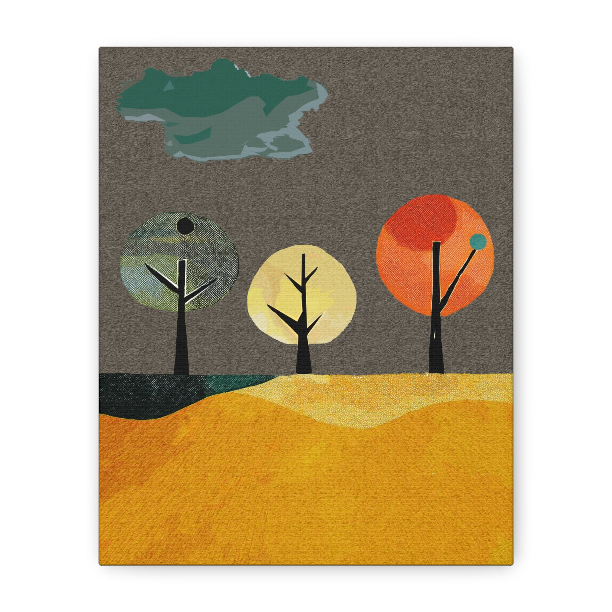 Three Trees Modern Landscape - Matte Canvas, Stretched, 1.25"