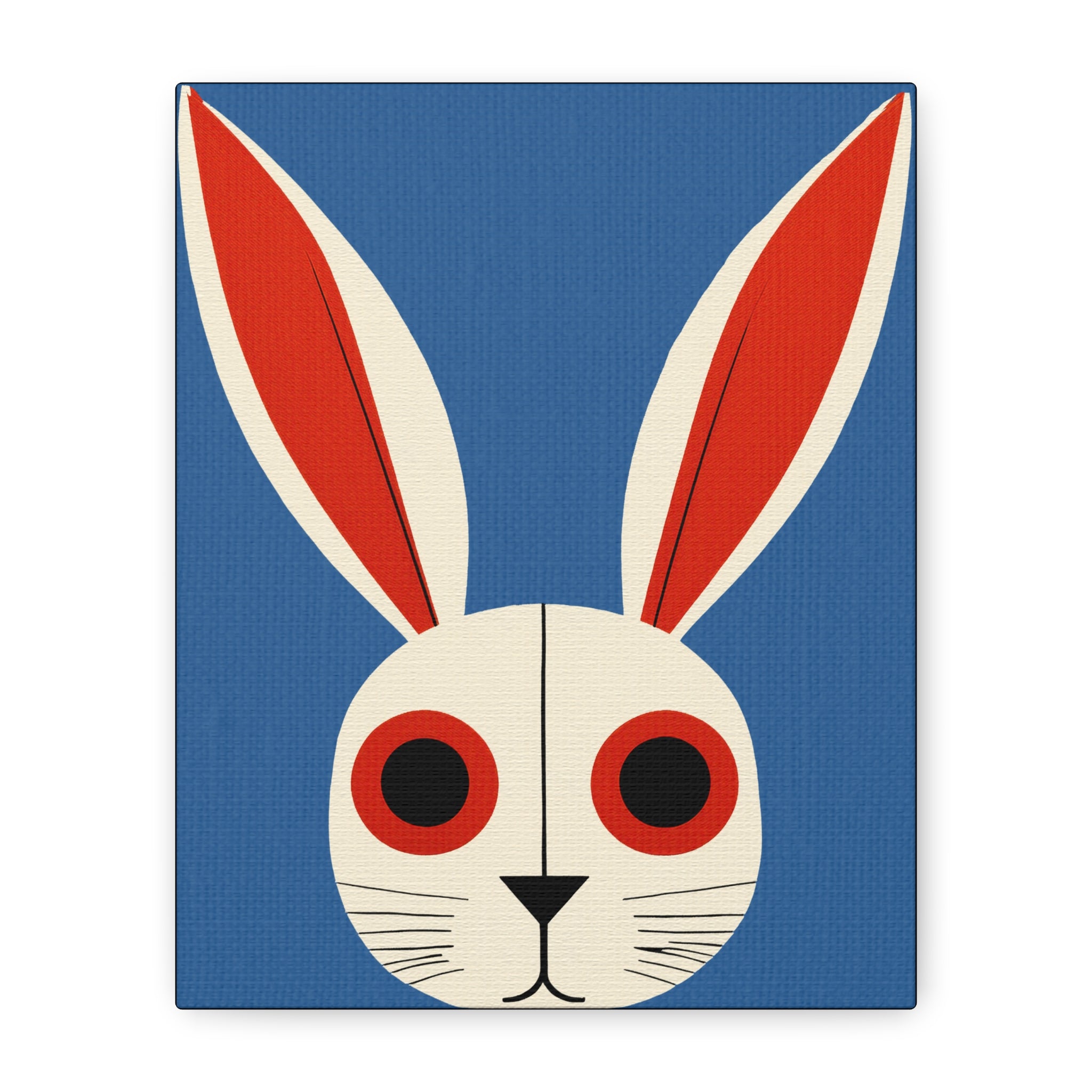 Pop Art Style Bunny Face Portrait - Matte Canvas, Stretched, 1.25"