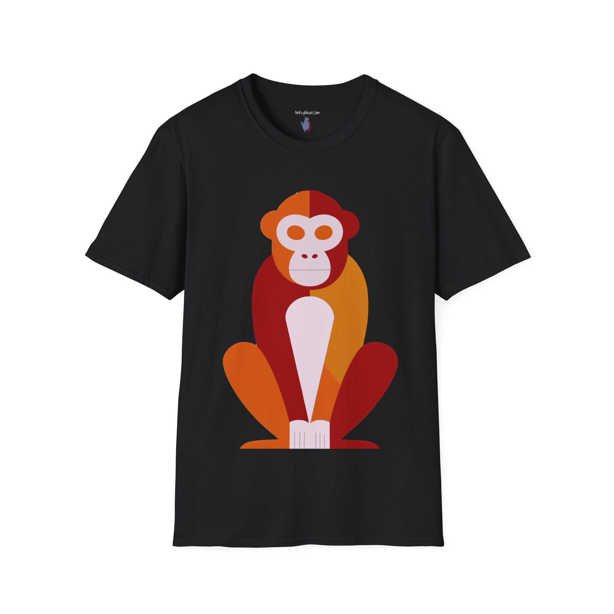 Modern Monkey Graphic Tee – Bold Minimalist Design on 100% Cotton