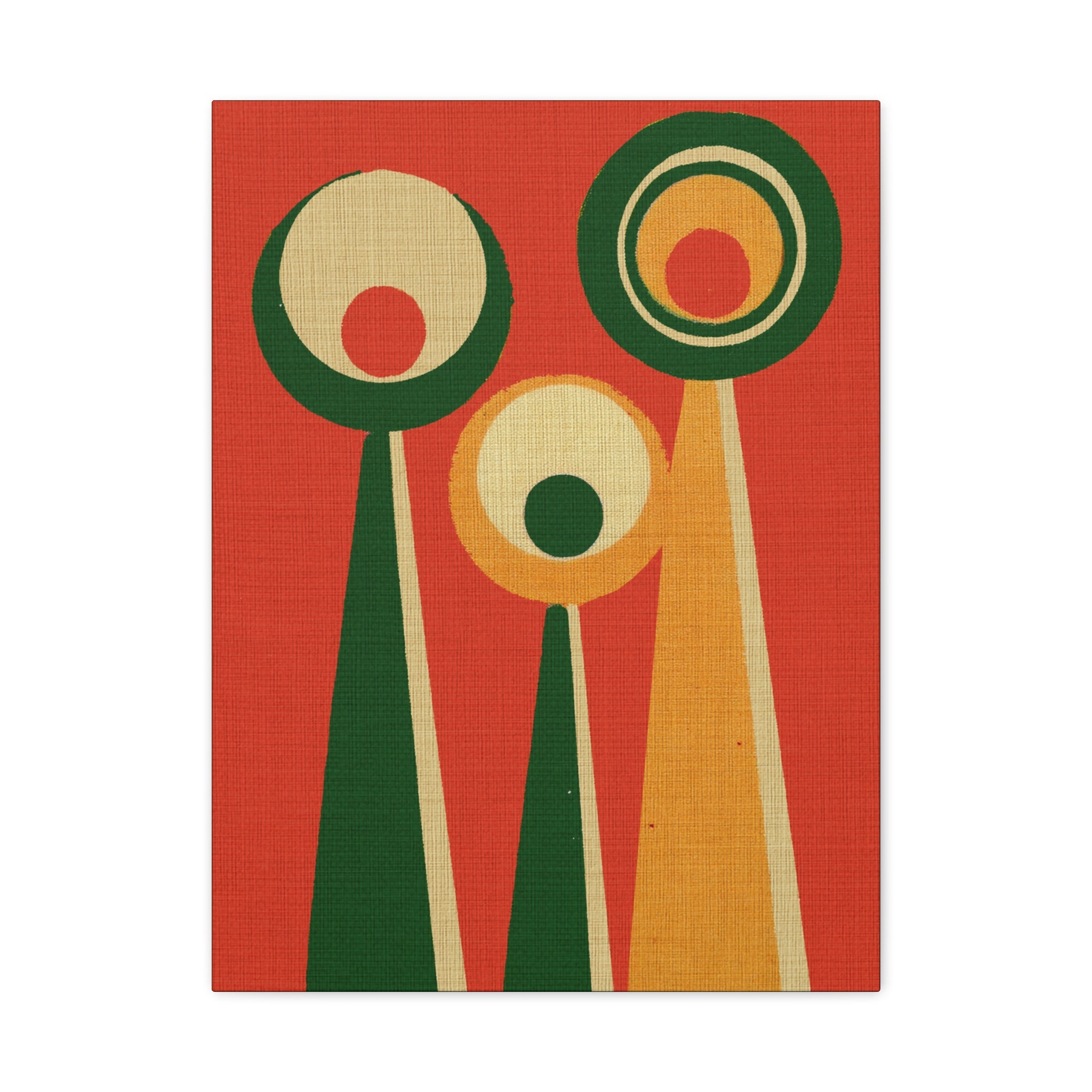 Midwest Mod Holiday Abstract Figures Print- Matte Canvas, Stretched, 1.25", holiday decor, Christmas, abstract art, modern shapes