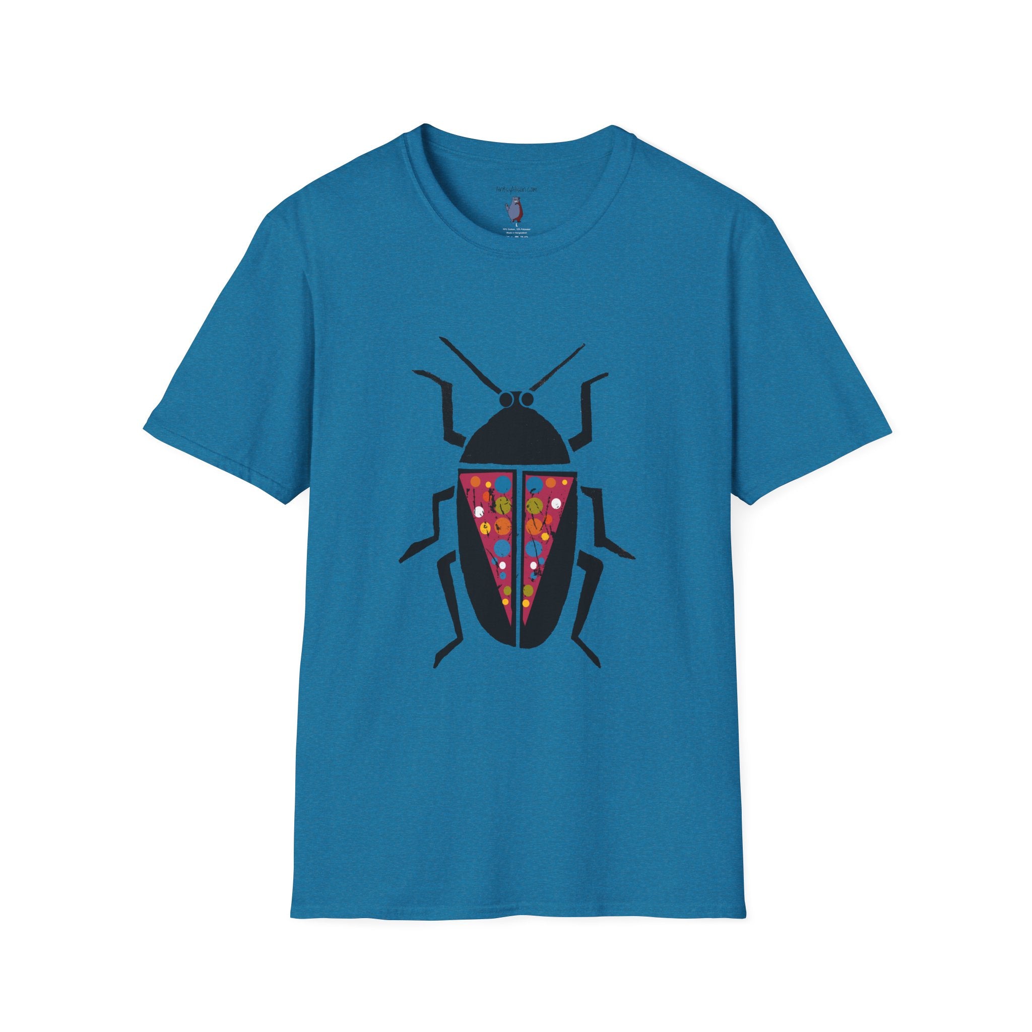 Midwest Modern Beetle Graphic Art Tee - 100% Cotton T-Shirt