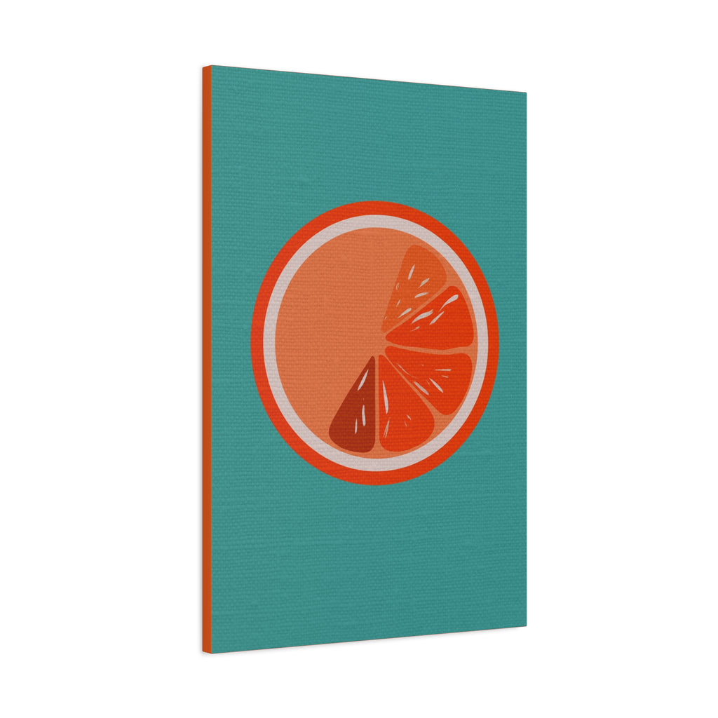 Midwest Modern Icon Pop Art Orange Slice Print - Matte Canvas, Stretched, 1.25" - wall decor, fun art,  bold, fruit, orange