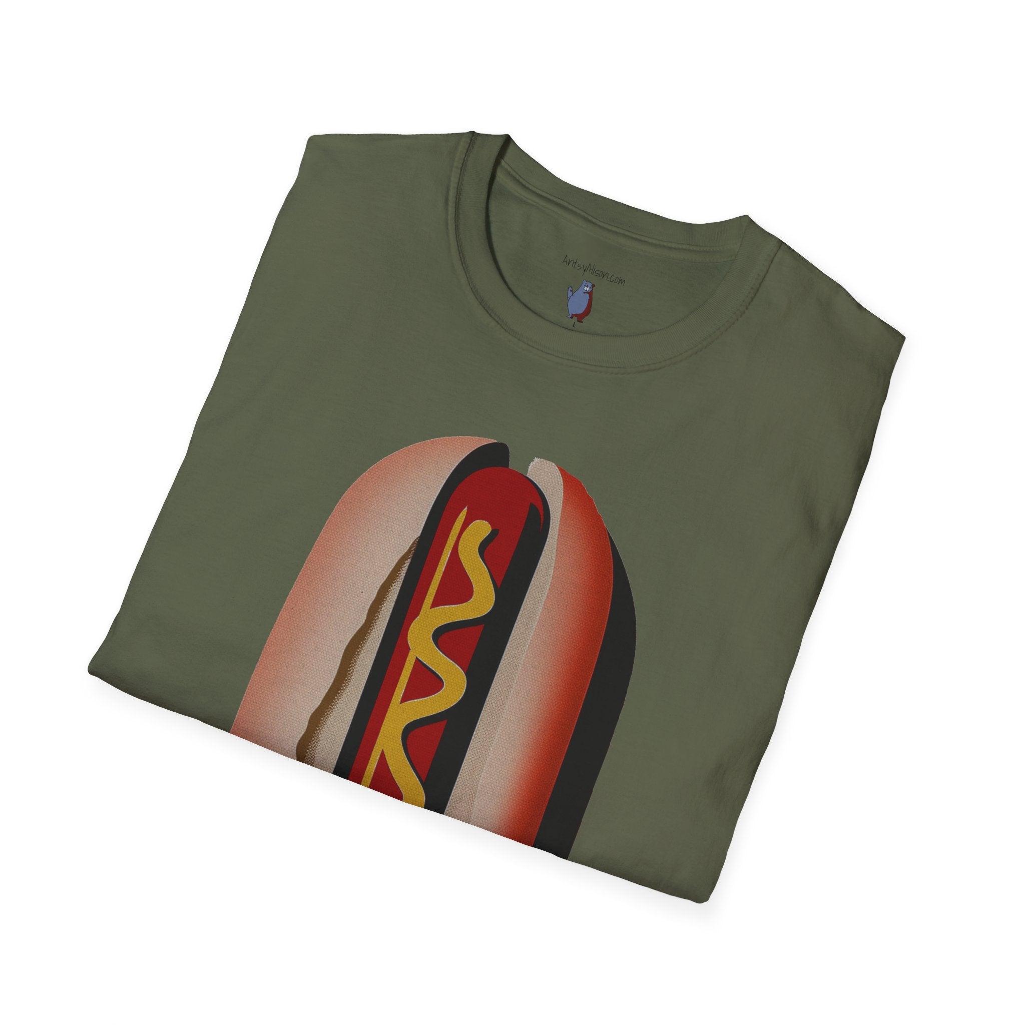 Hot Dog Graphic Art Tee - 100% Cotton T-Shirt
