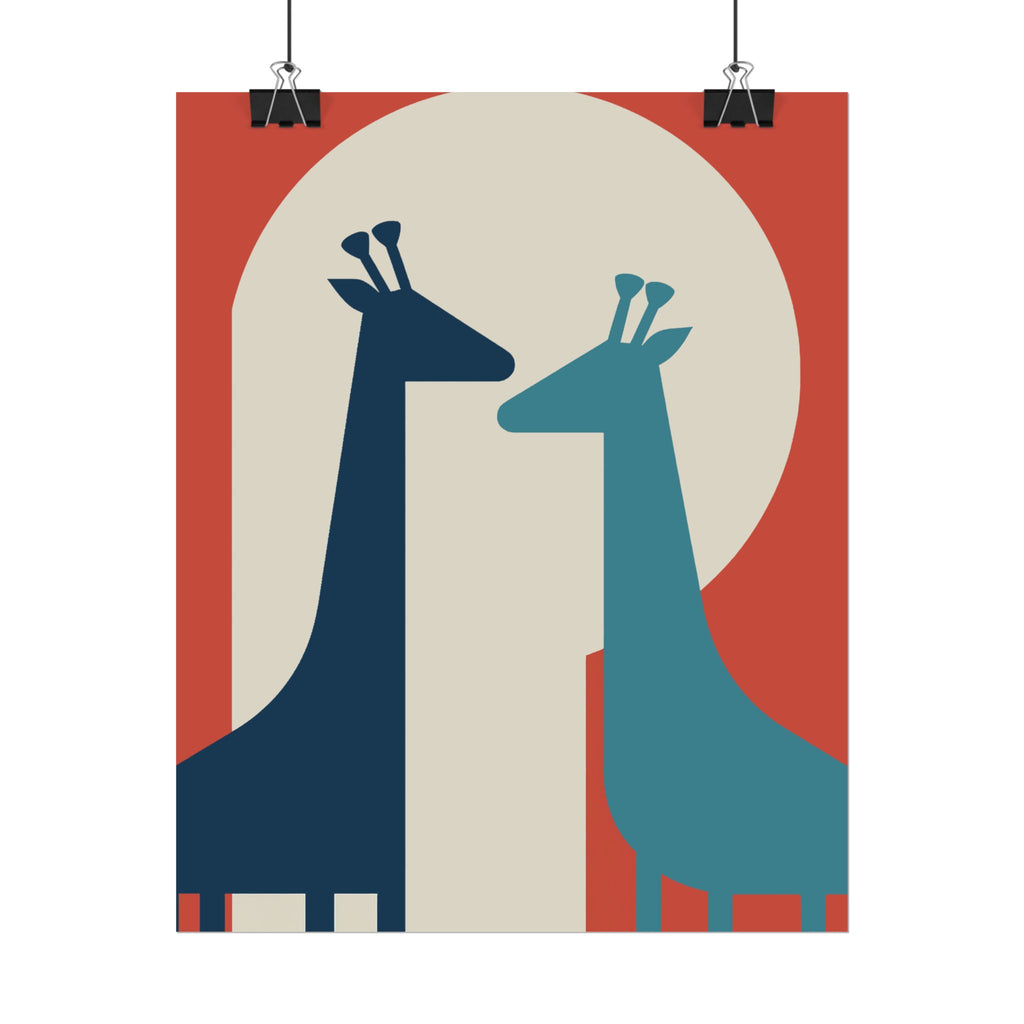 Animal Love Print Giraffes Only Rolled Poster - Animals, Giraffe, Valentines Day, Nature, Love
