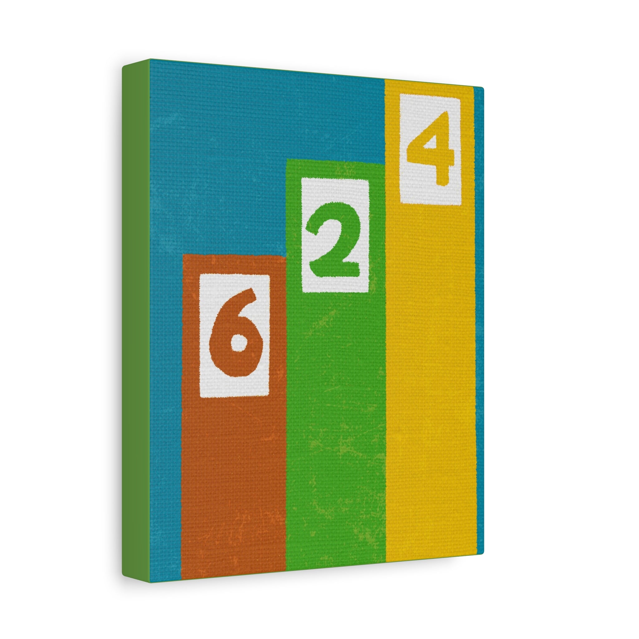 Midwest Modern Random Number 624 Print - Matte Canvas, Stretched, 1.25" -  home decor, wall art, numbers, simple