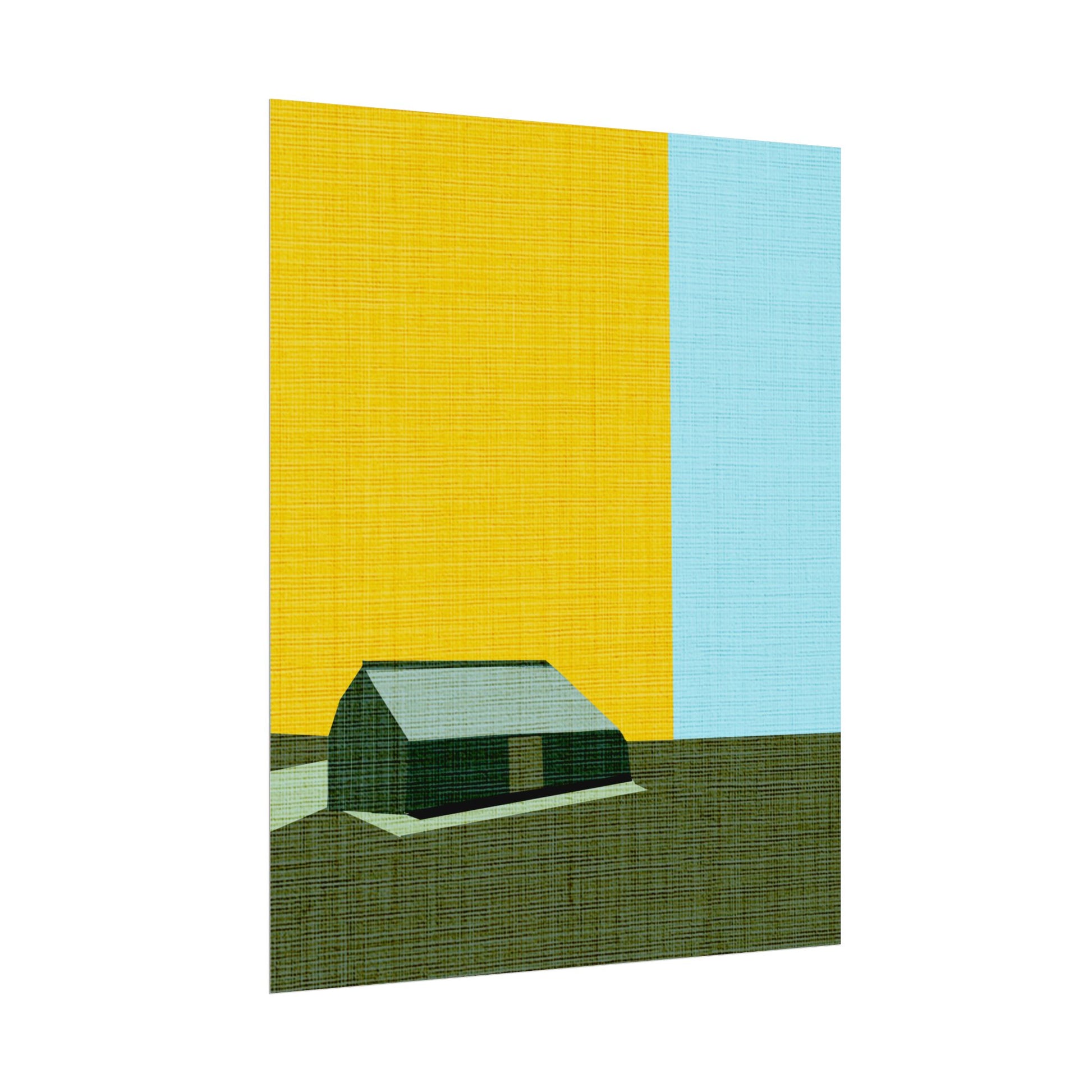 Midwest Modern Prairie Green Barn Landscape Print Rolled Poster | Wall Art, Midwest Mod, Prairie, Architecture