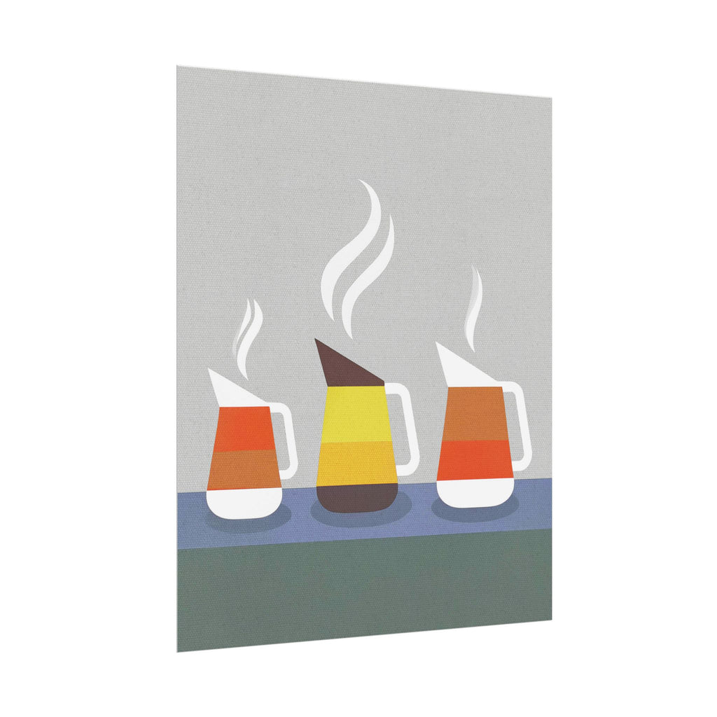 Danish Modern Inspired Coffee Pot Art Print Rolled Poster | Wall Art, Midwest Mod, Danish Modern, Coffee, Coffee Pot