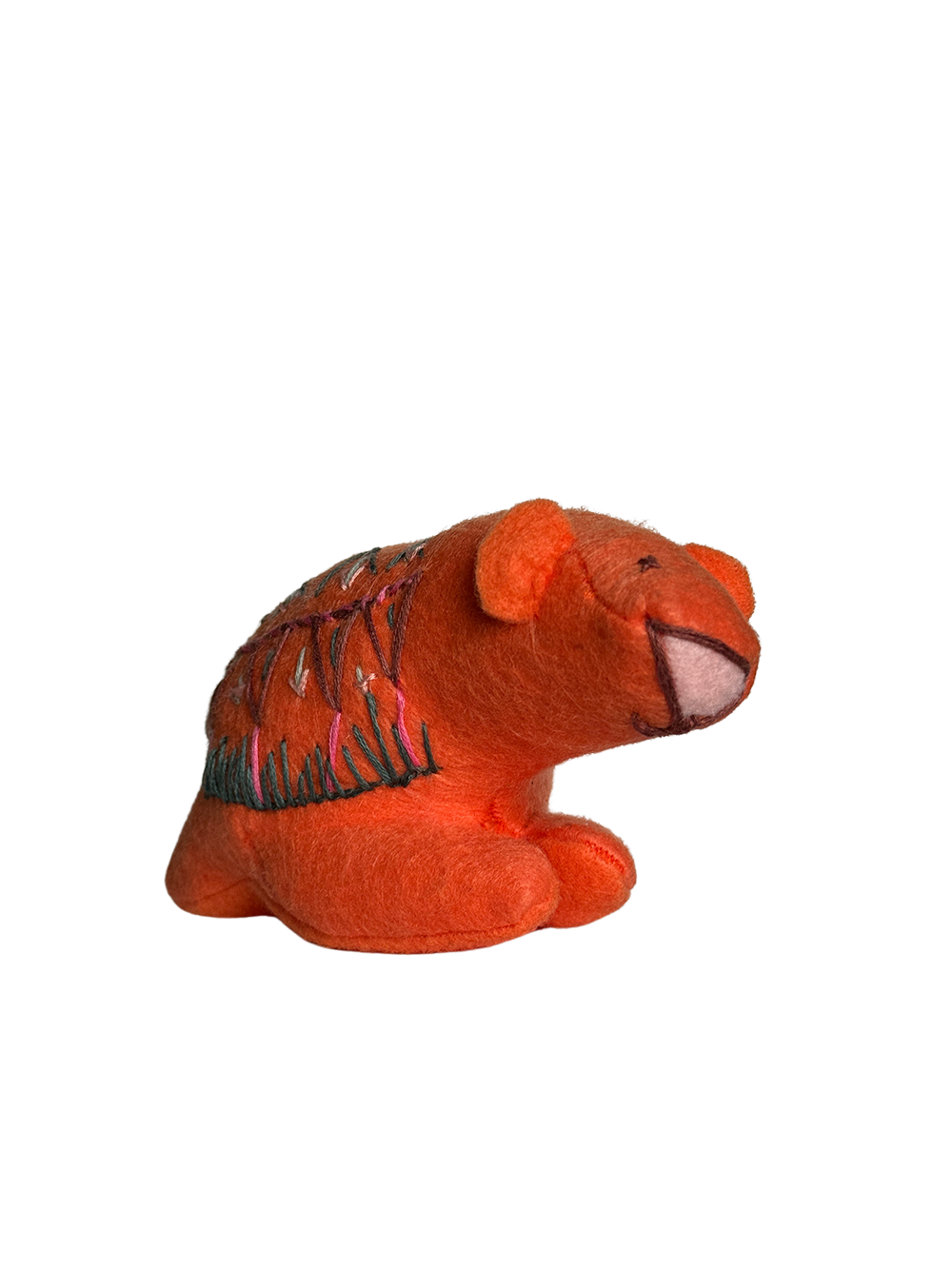 OOAK Modern Orange Bear Soft Art Collectible Plush