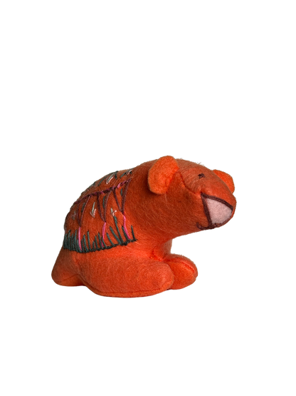 OOAK Modern Orange Bear Soft Art Collectible Plush
