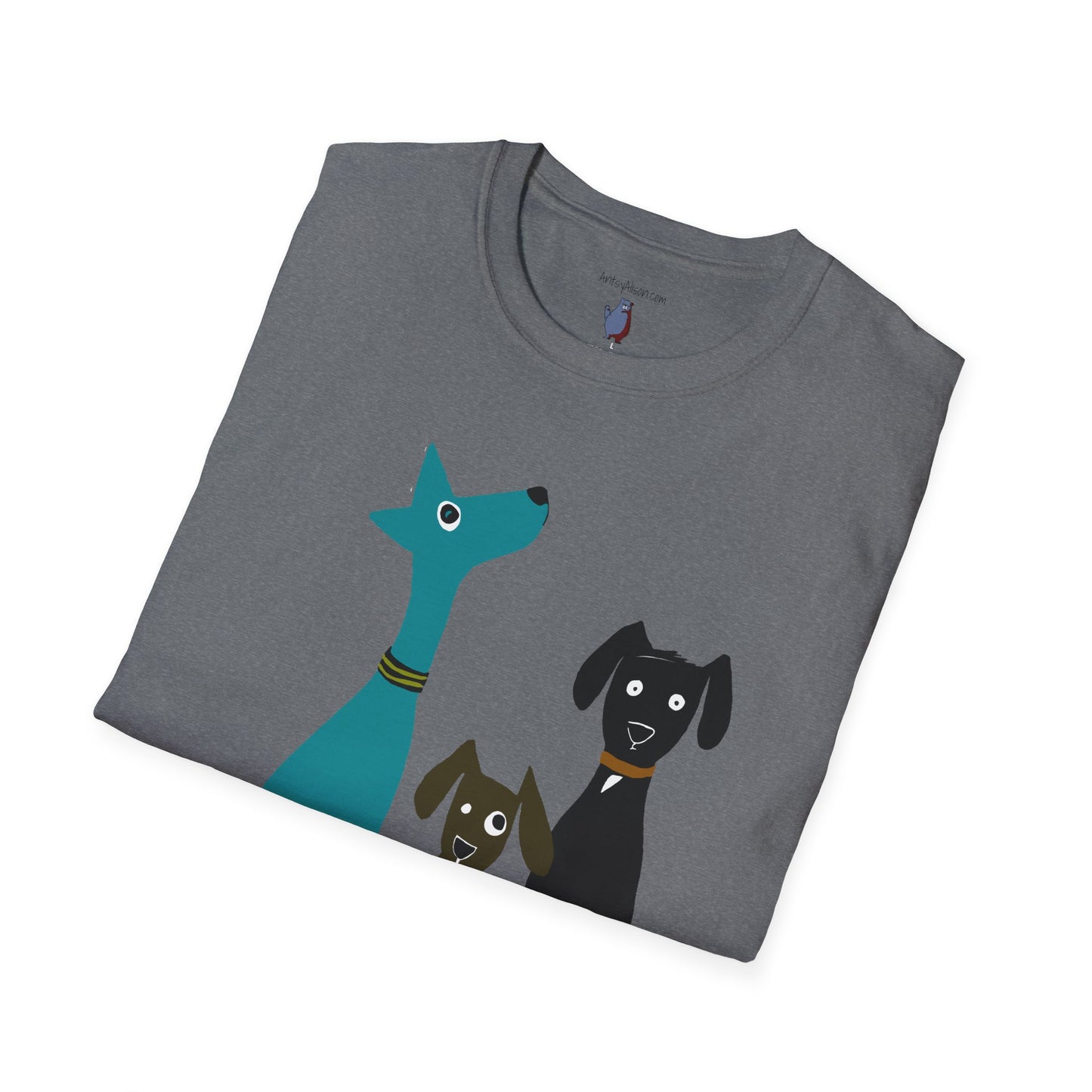 Retro Dog Trio #2 Graphic Art - 100% Cotton T-Shirt