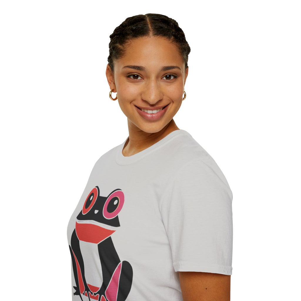 Midwest Modern Pop Iconic Blank and Pink Frog - 100% Cotton Graphic Tee - animal lovers, frogs, amphibians, black, pink