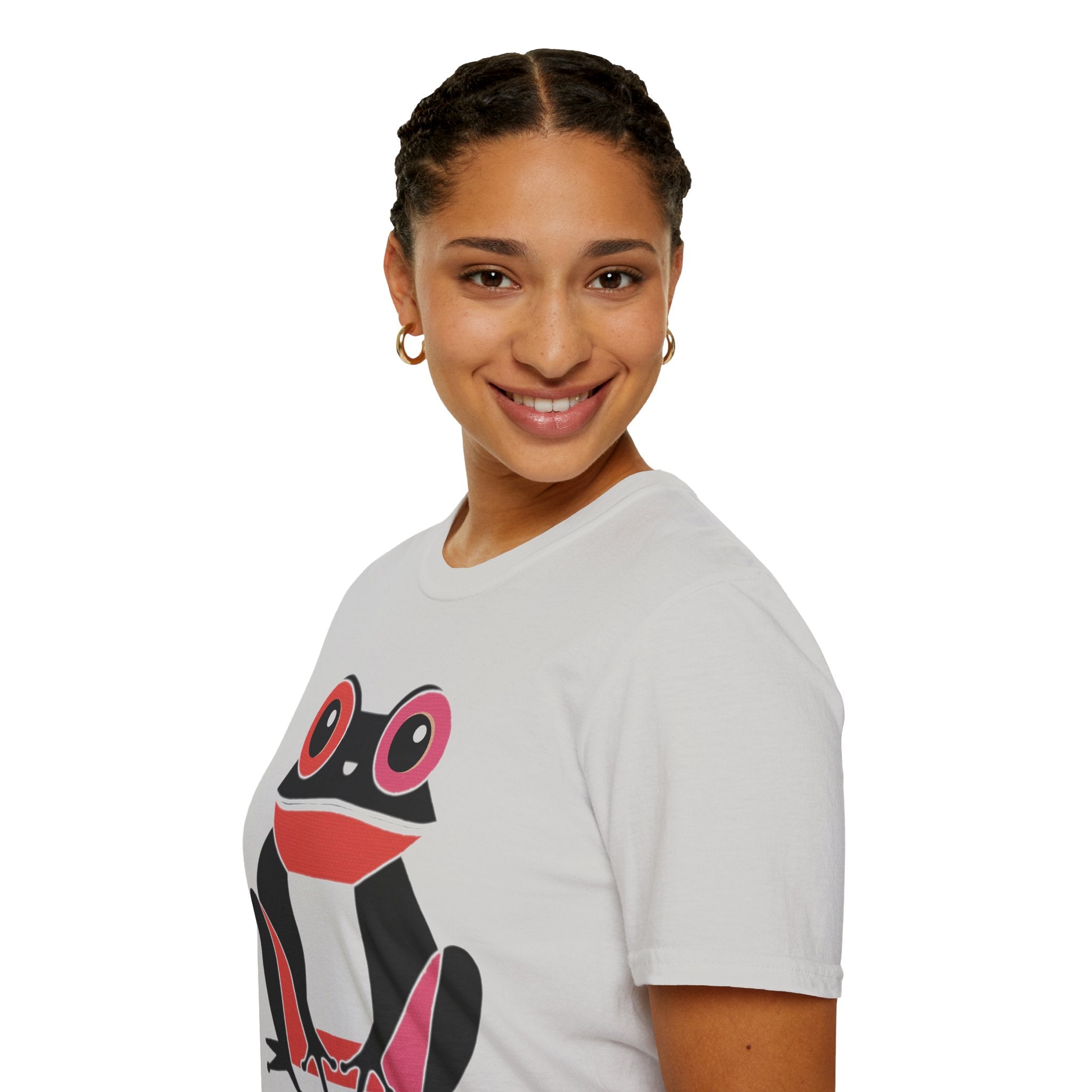 Midwest Modern Pop Iconic Blank and Pink Frog - 100% Cotton Graphic Tee - animal lovers, frogs, amphibians, black, pink
