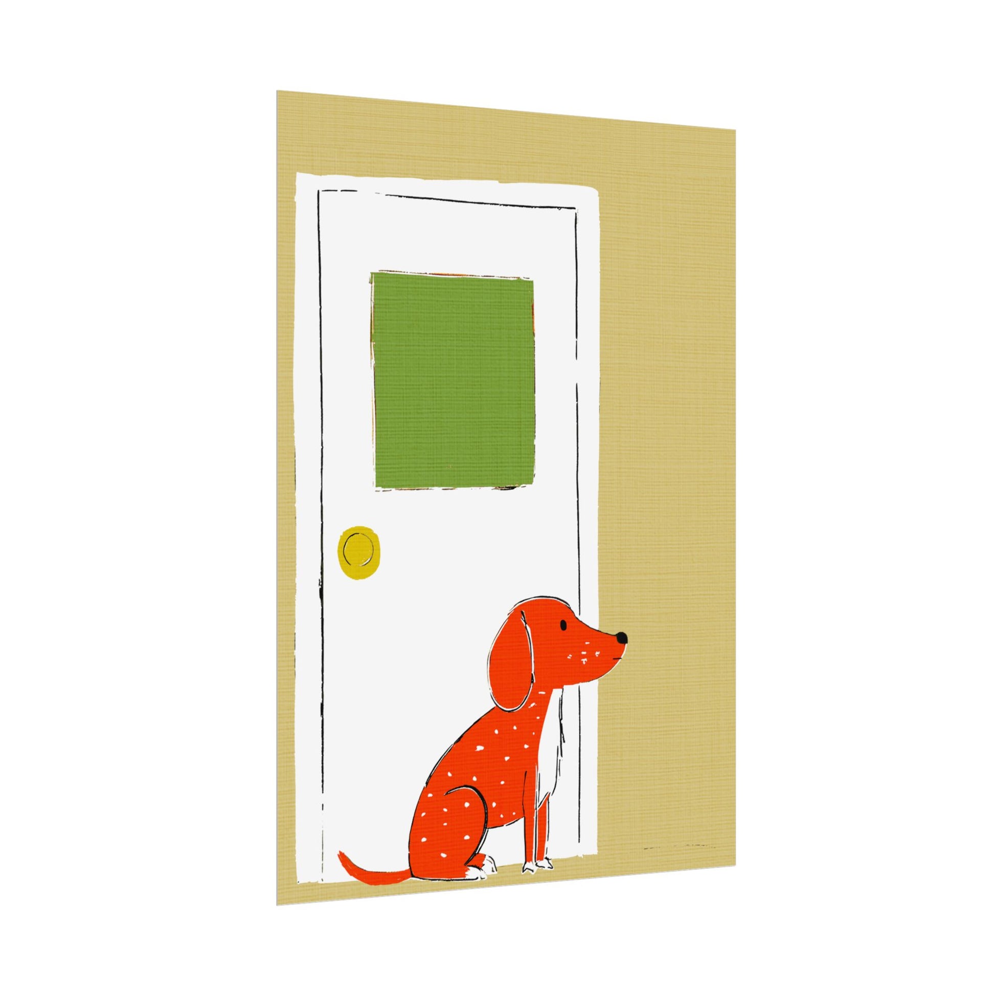 Midwest Mod Dog at Door Nursery Kids Art Print Rolled Poster | Wall Art, Midwest Mod, Dog, Dog at Door, Welcome Home