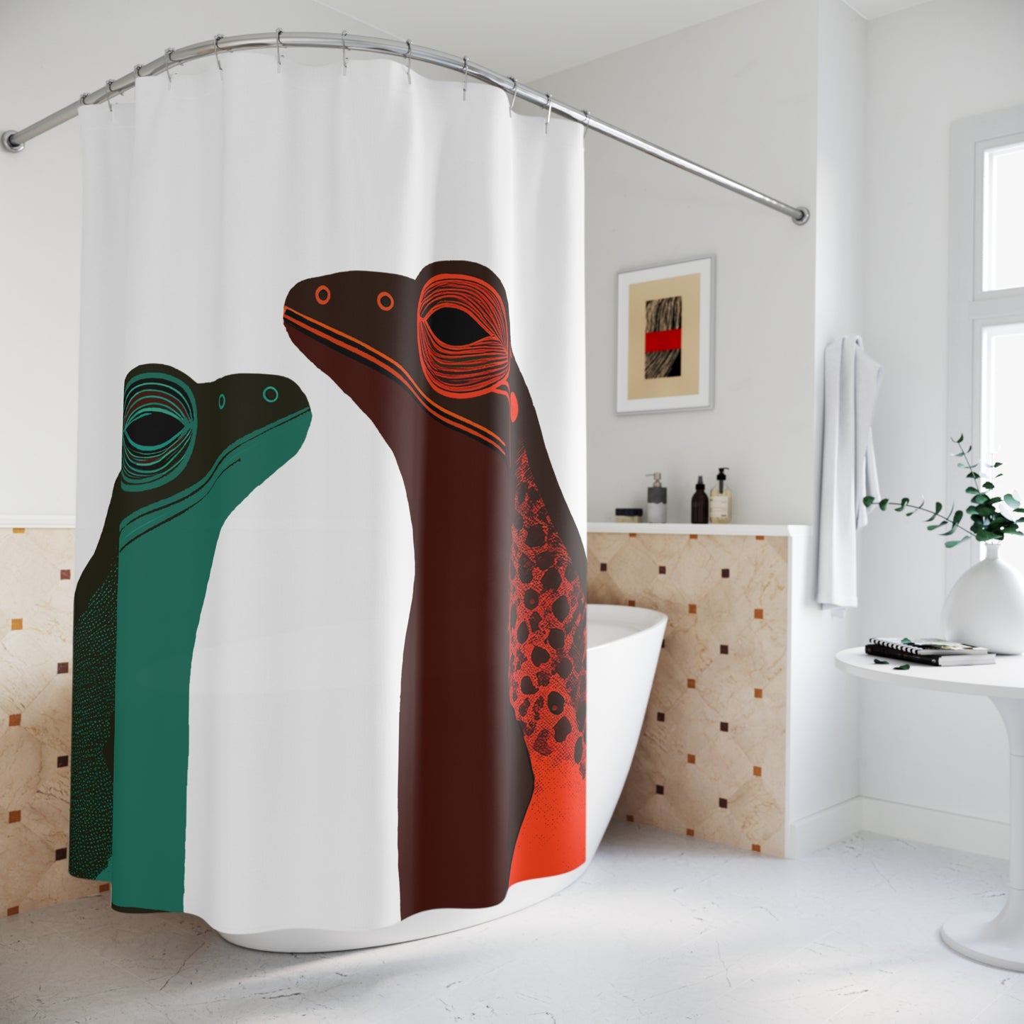 Mod Bright Bold Frogs Shower Curtain