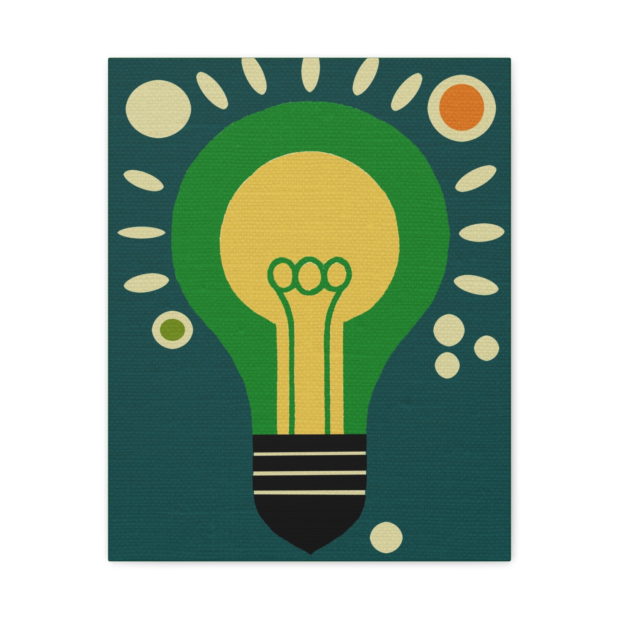 Midwest Modern Abstract Pop Art Style Idea Lightbulb Art - Matte Canvas, Stretched, 1.25" -  home decor, wall art, pop, lightbulb, ideas
