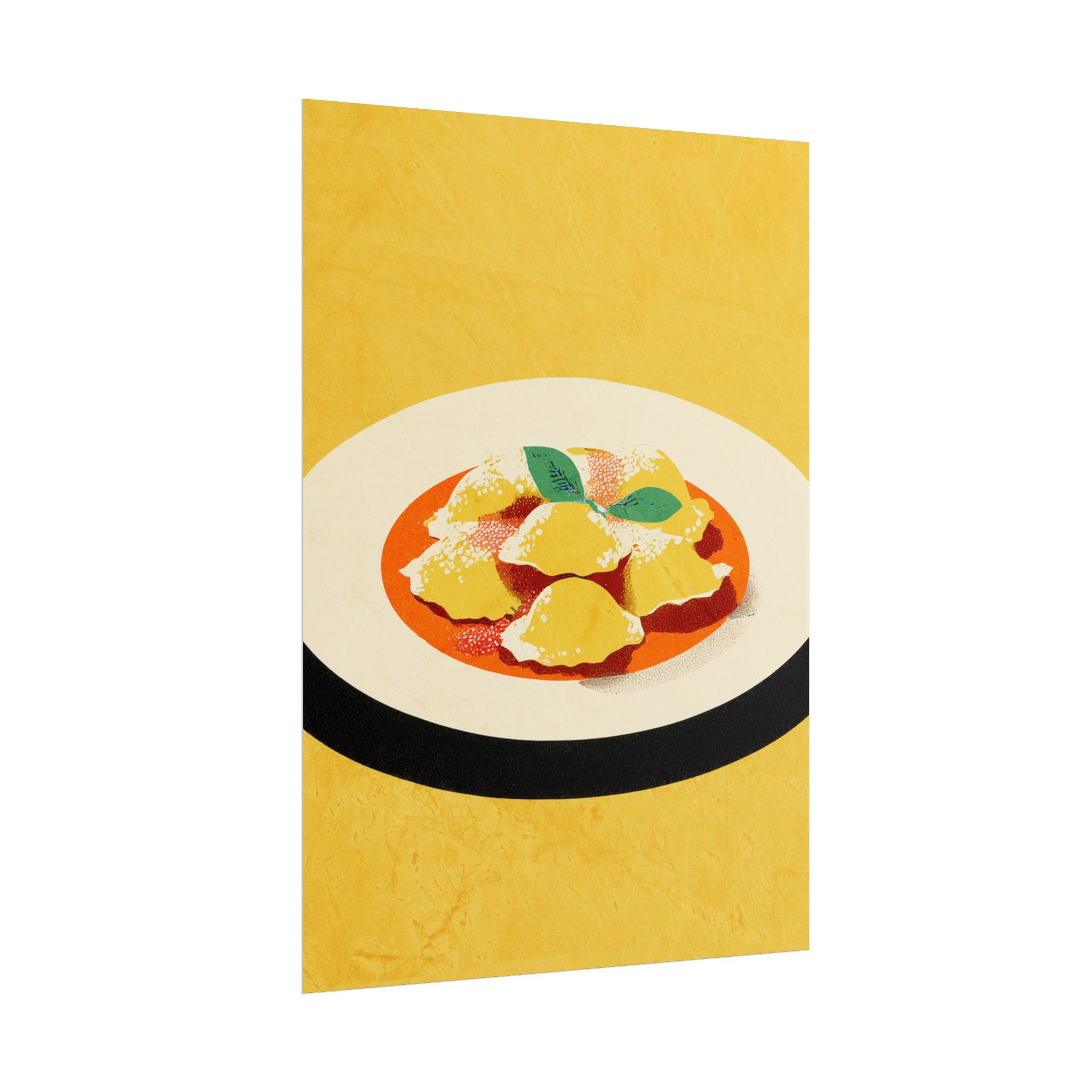 Comfort Food Pop Art Print-Ravioli Pasta Rolled Poster