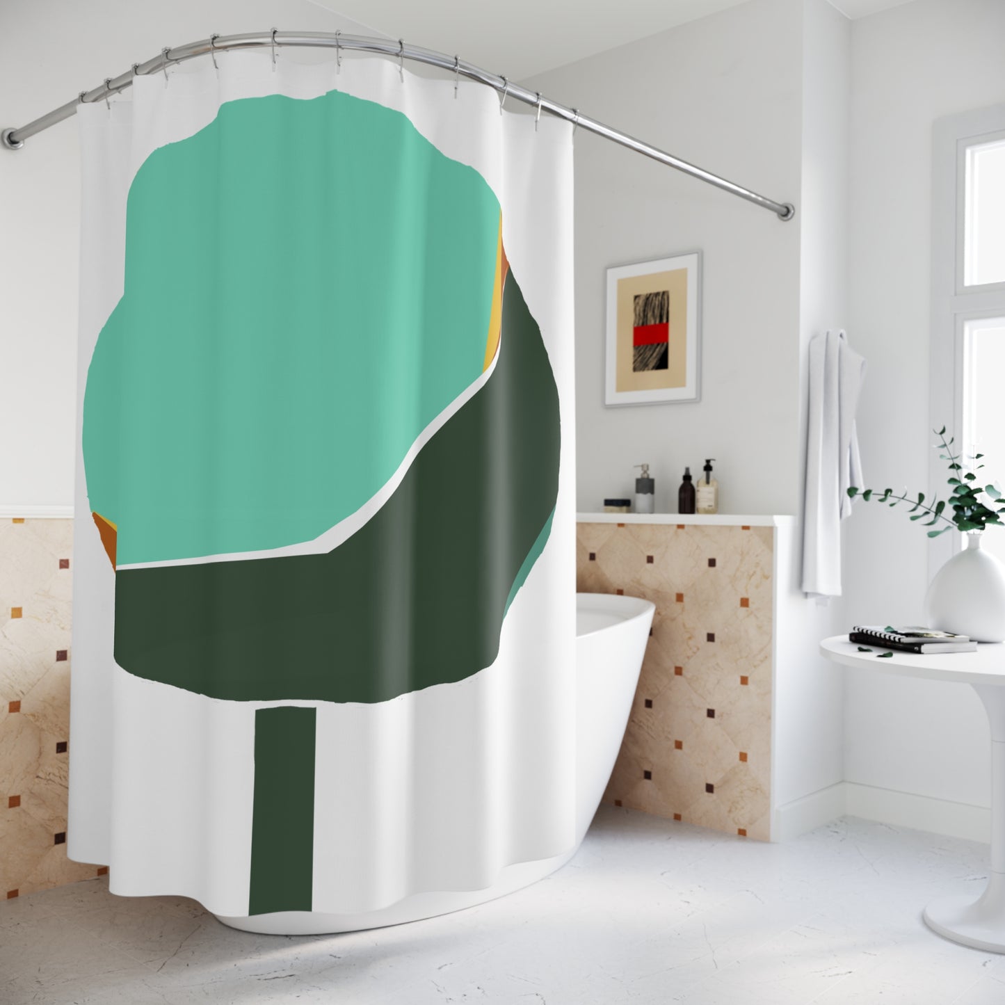 Big Modern Puff Tree Shower Curtain