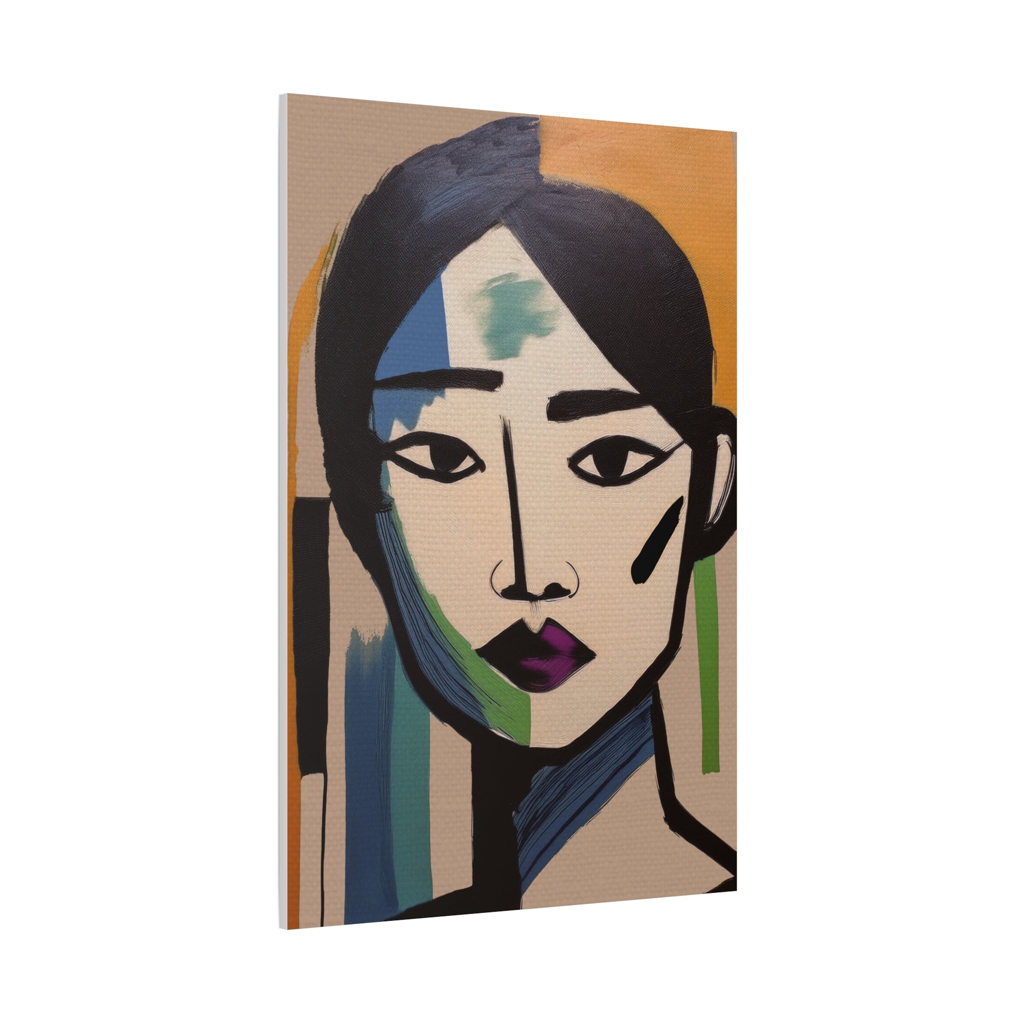 Abstract Warrior Woman Portrait Art Print - Matte Canvas, Stretched, 1.25"