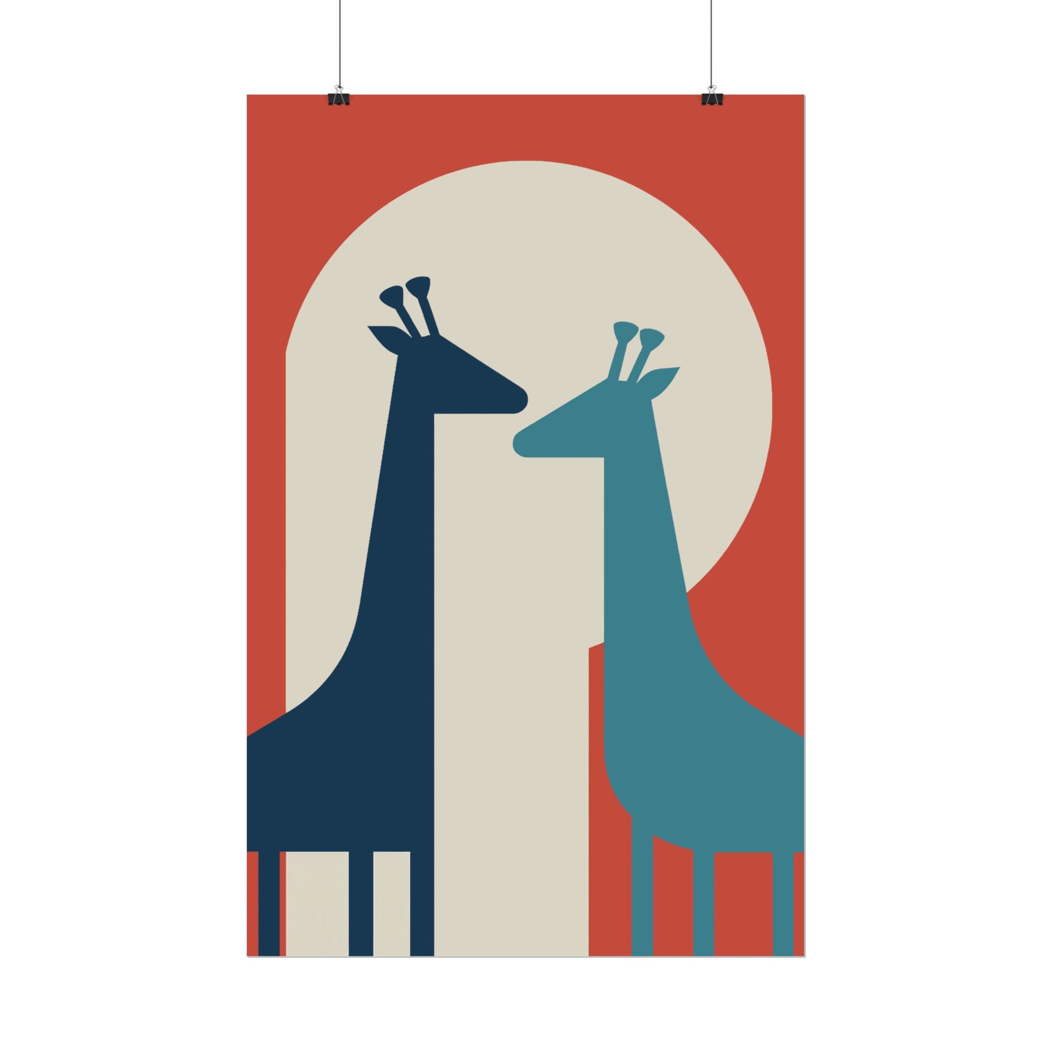 Animal Love Print Giraffes Only Rolled Poster - Animals, Giraffe, Valentines Day, Nature, Love