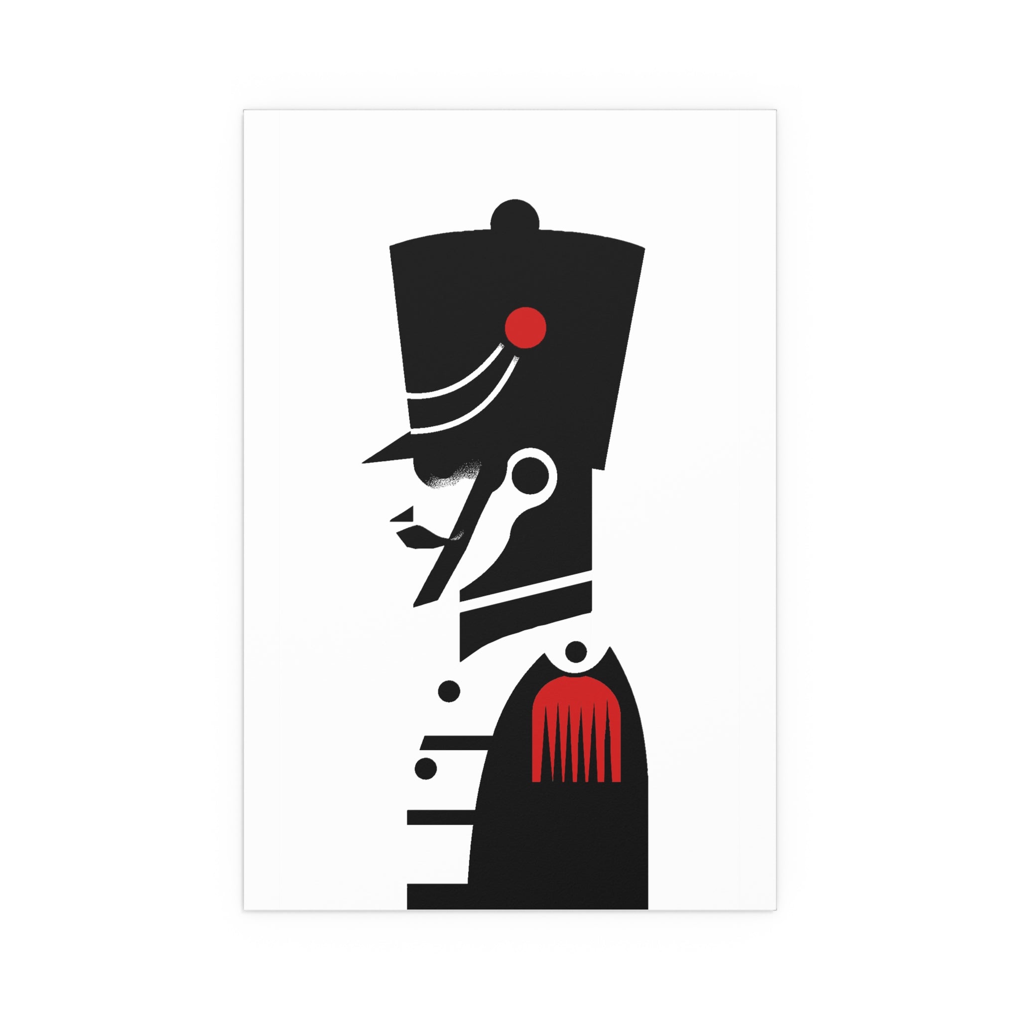 Midwest Mod Nutcracker Silhouette in Classic Red Seasonal Silk Poster, Indoor and Outdoor Decor, Unique Home Decor, Seasonal Decor, Nutcracker, Christmas, Holiday