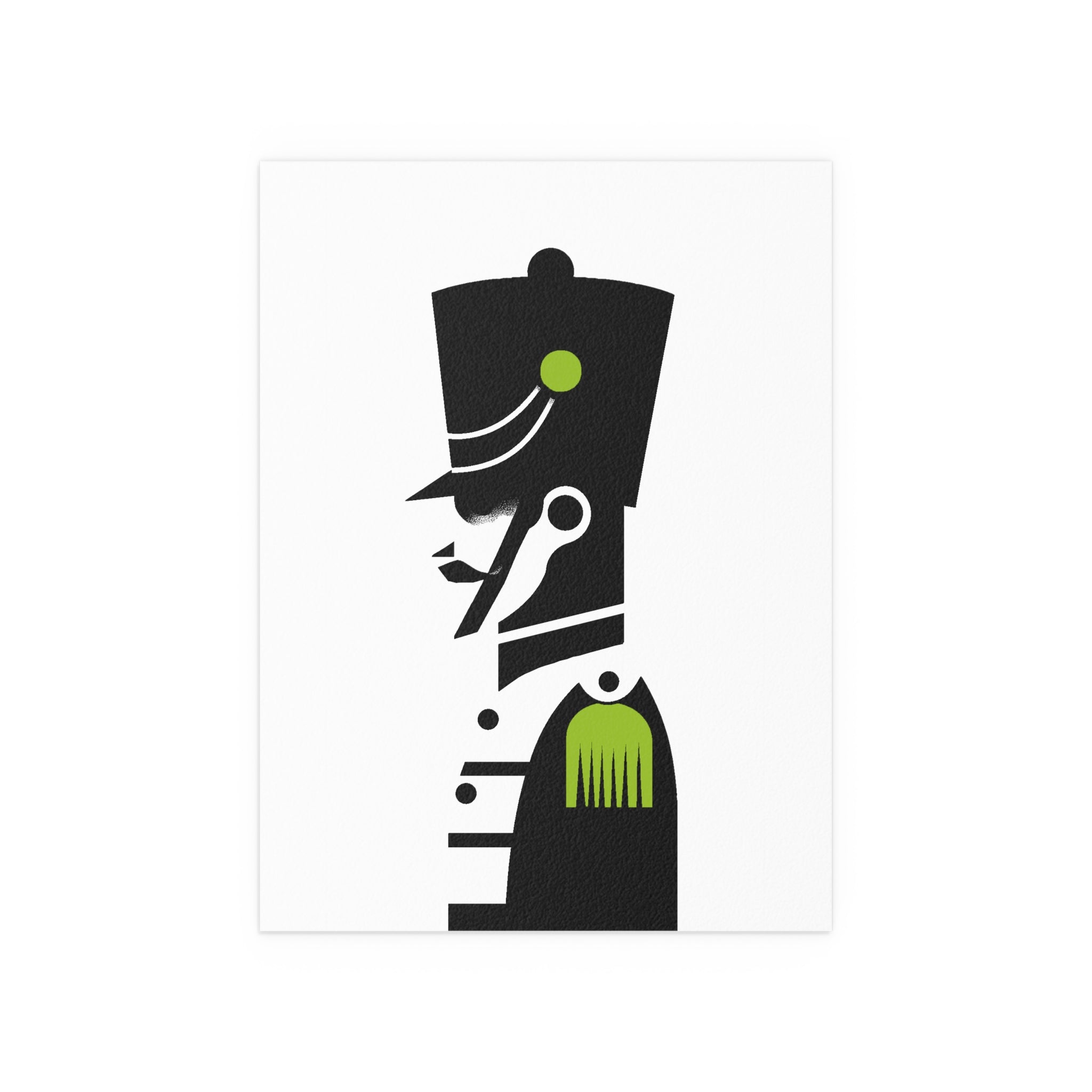 Midwest Mod Nutcracker Silhouette in Retro Green Seasonal Silk Poster, Indoor and Outdoor Decor, Unique Home Decor, Seasonal Decor, Nutcracker, Christmas, Holiday