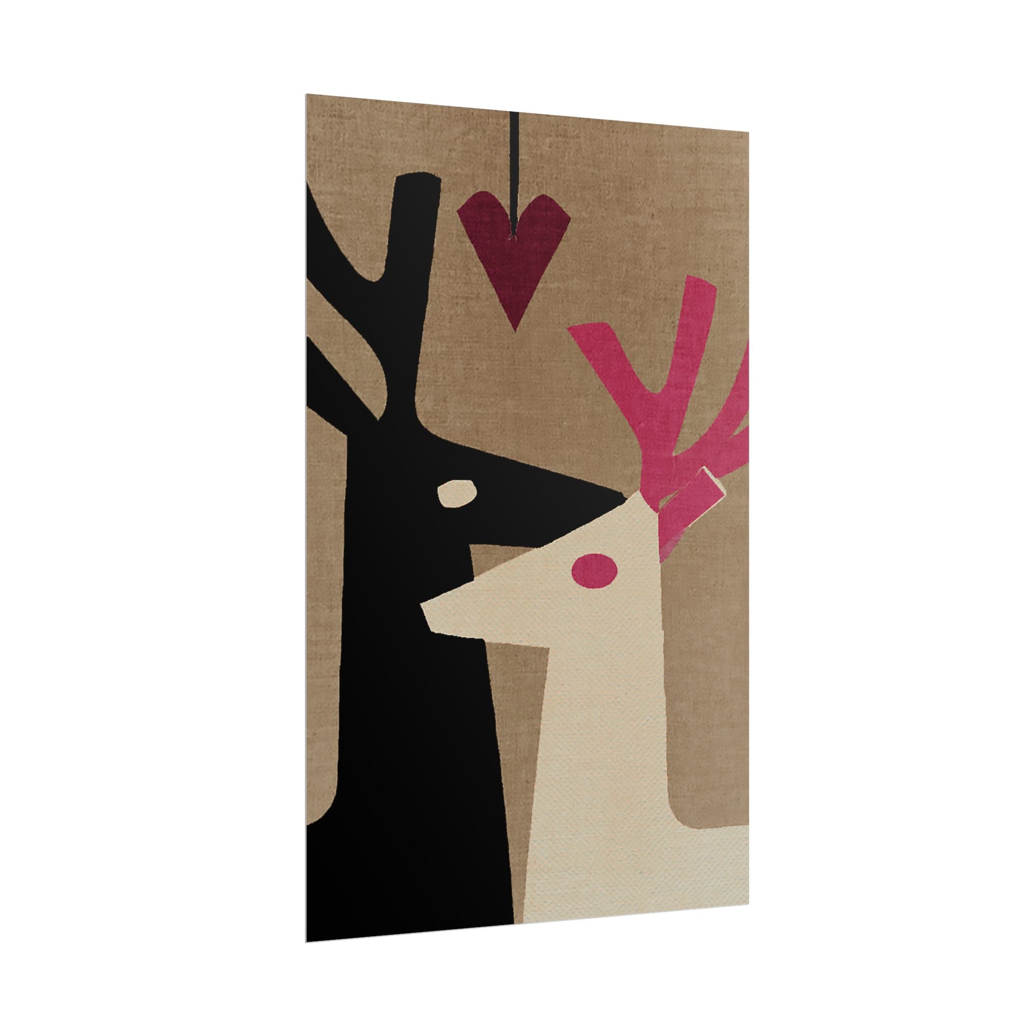 Animal Love Print Reindeer Only Rolled Poster - Animals, Deer, Reindeer, Buck, Valentines Day, Nature, Love