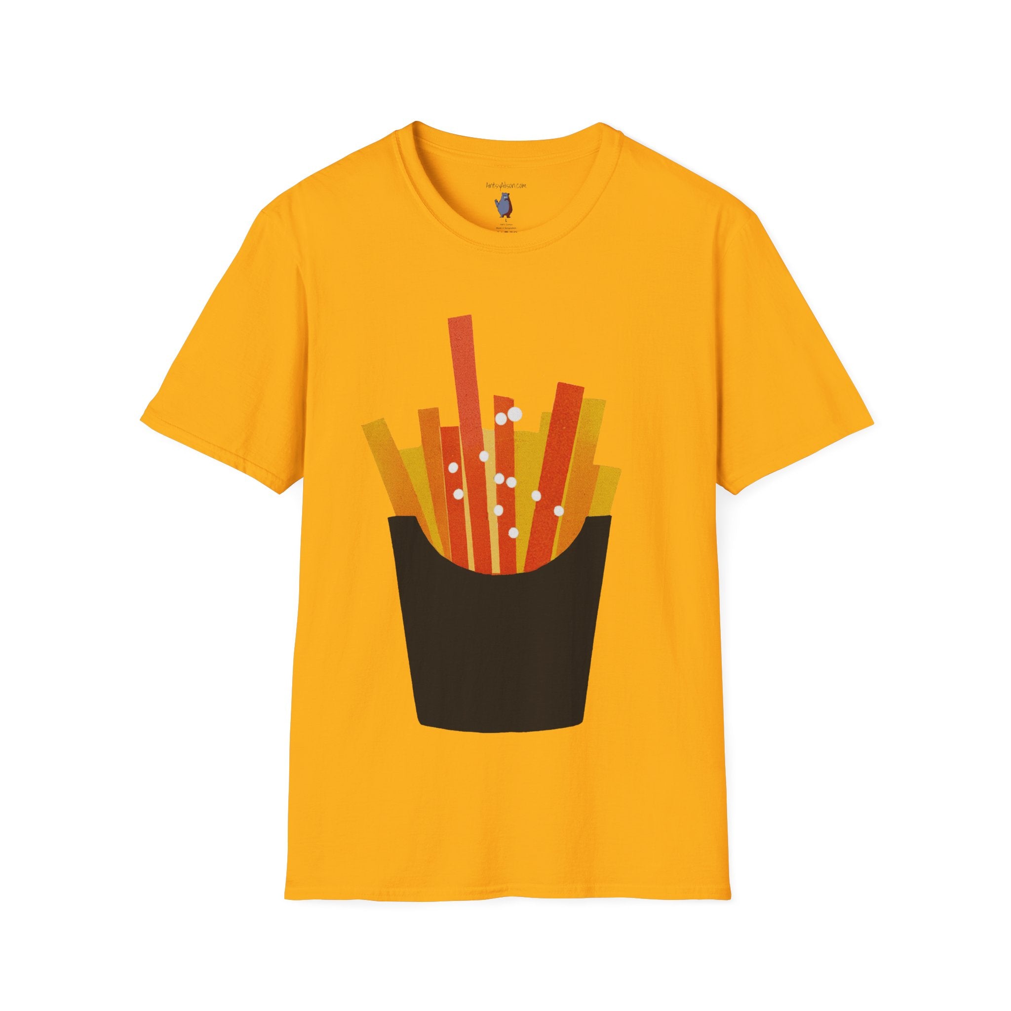 French Fry Fries Graphic Art Tee - 100% Cotton T-Shirt