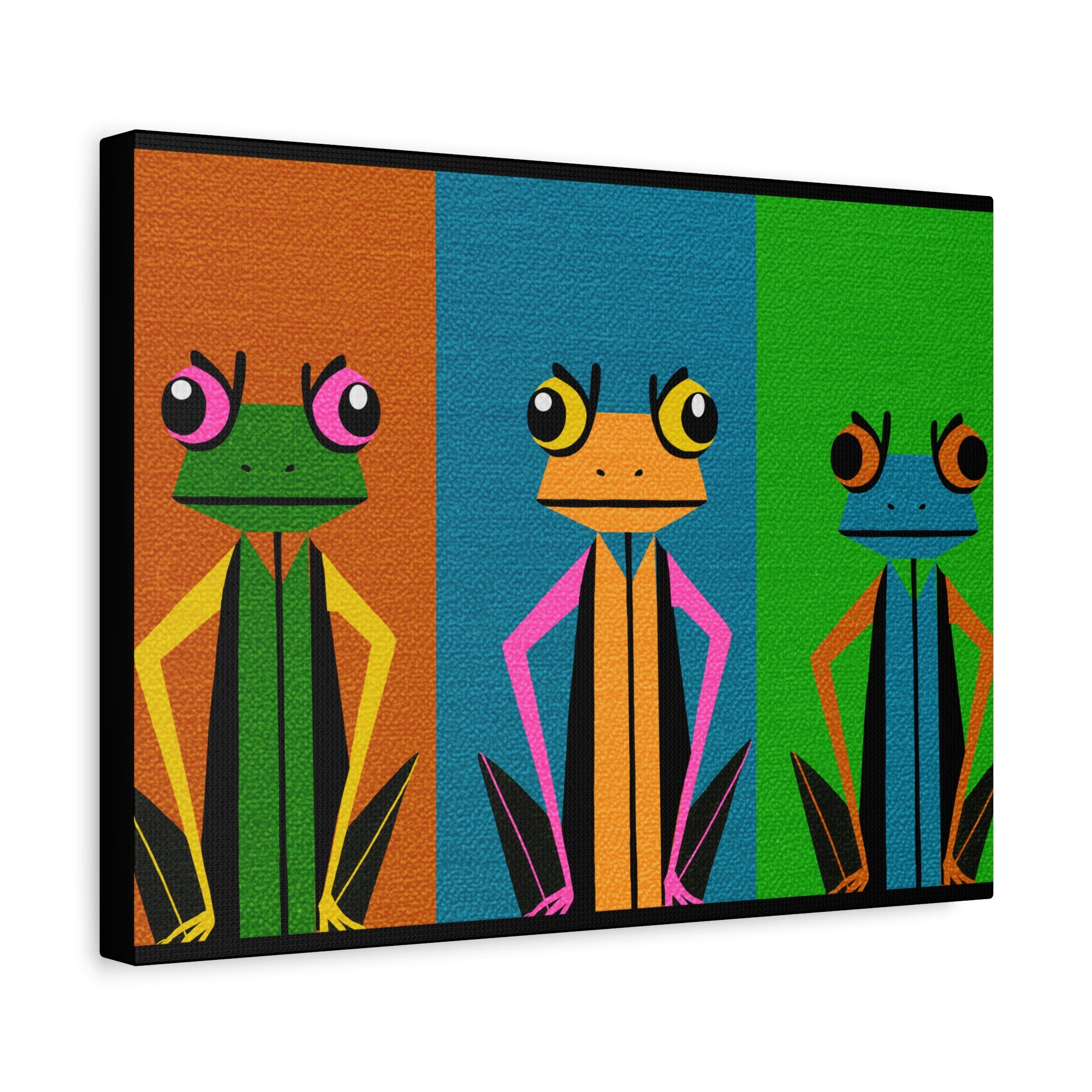Stern Frog Trio Pop Art - Matte Canvas, Stretched, 1.25"