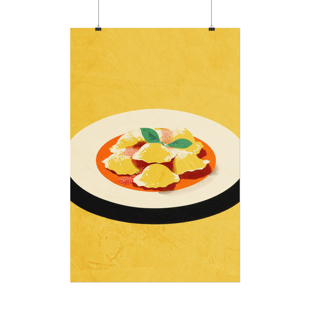 Comfort Food Pop Art Print-Ravioli Pasta Rolled Poster |