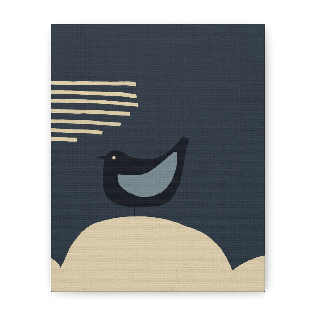 Midwest Modern Windy Bird Graphic Art Print - Matte Canvas, Stretched, 1.25" - wall art, windy, bird, home decor