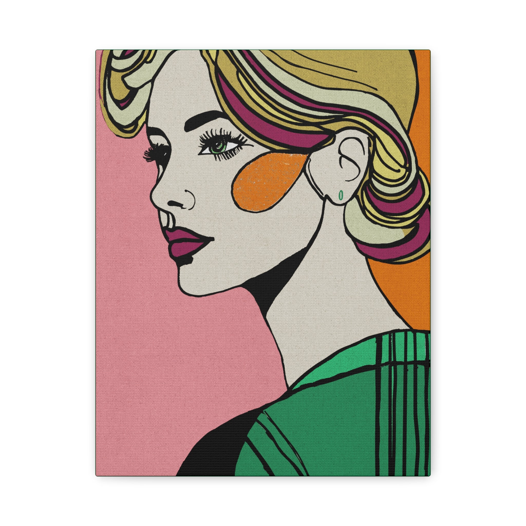Dreamy Woman No. 1 Modern Graphic Art Print - Matte Canvas, Stretched, 1.25"
