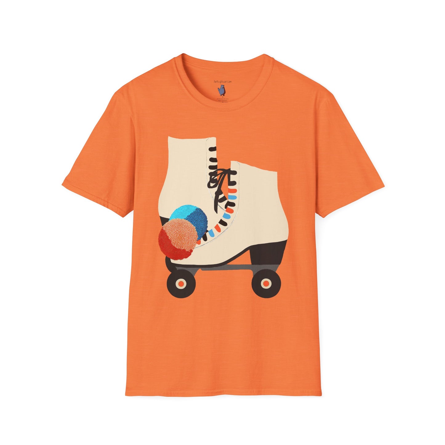 Roller Skates and Pom Poms Graphic Art - 100% Cotton T-Shirt