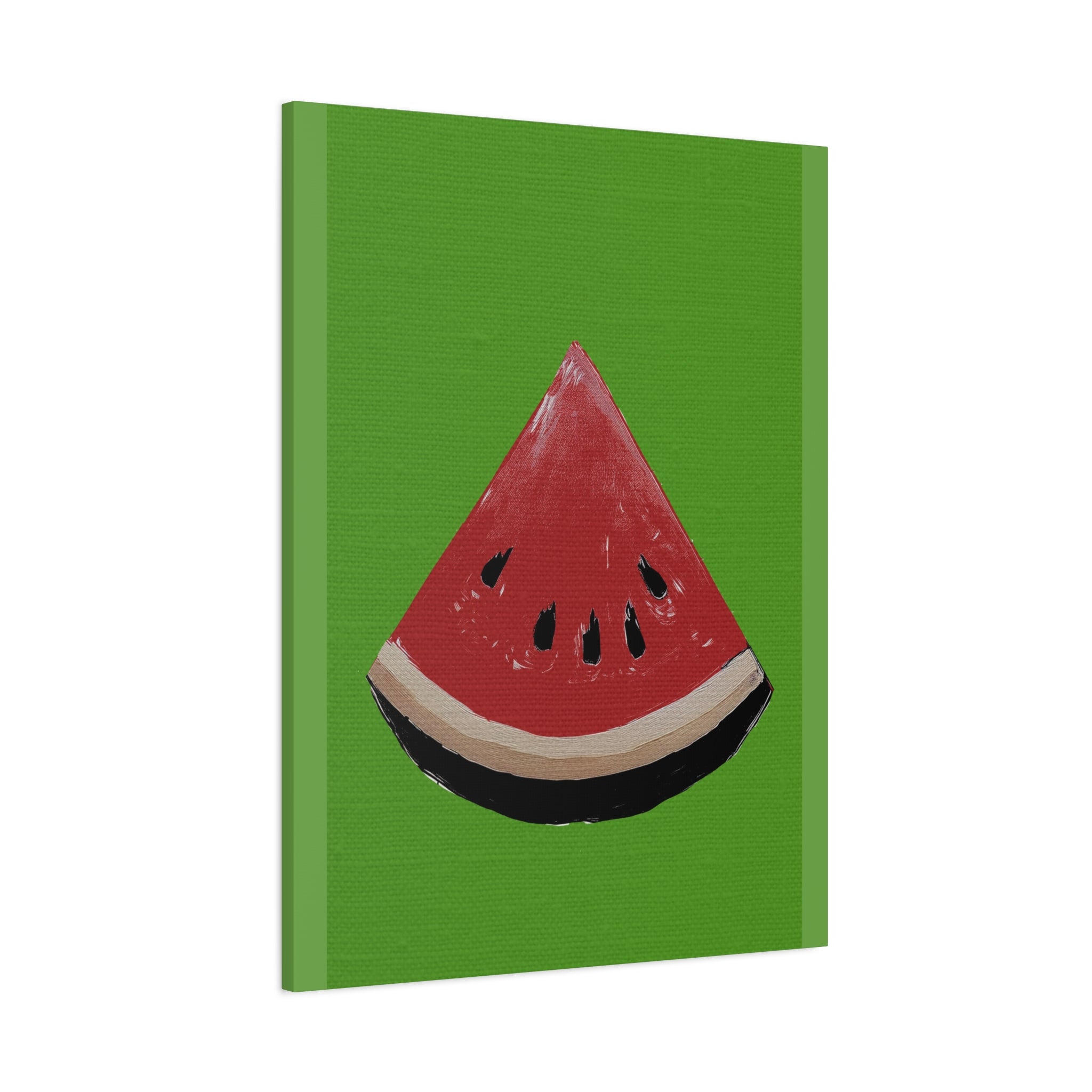 Midwest Modern Icon Pop Art Watermelon Wedge Print - Matte Canvas, Stretched, 1.25" - wall decor, fun art,  bold, fruit, watermelon